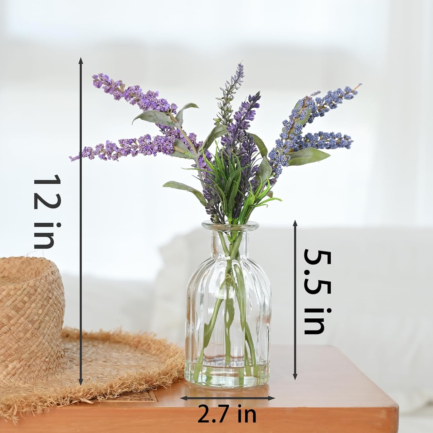 Faux Silk Flowers Fake Plant Decor / Purple