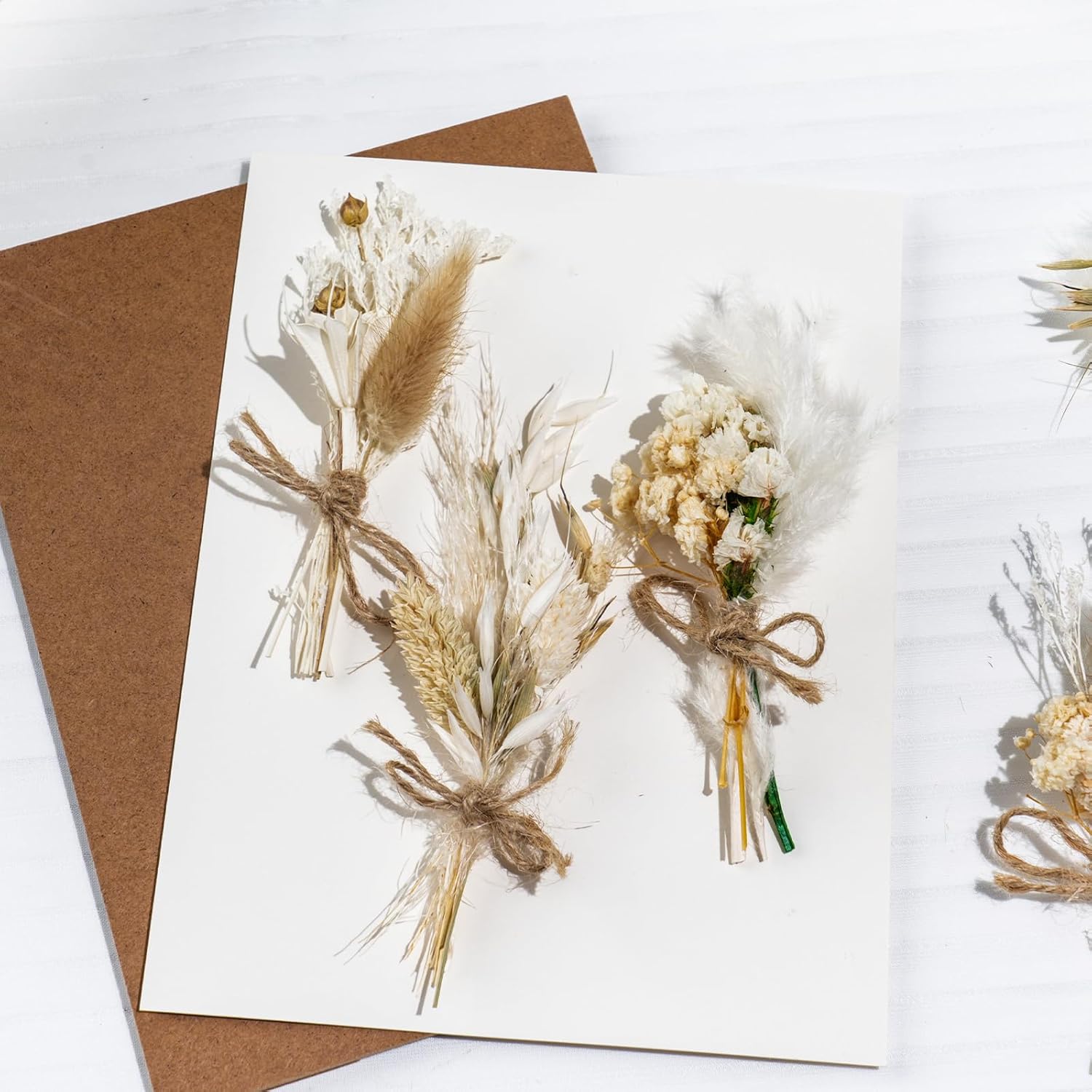 Dried Flower Bouquet Mini Pampas Grass for Crafts Small Dried / Boho Style / Natural / Set of 12