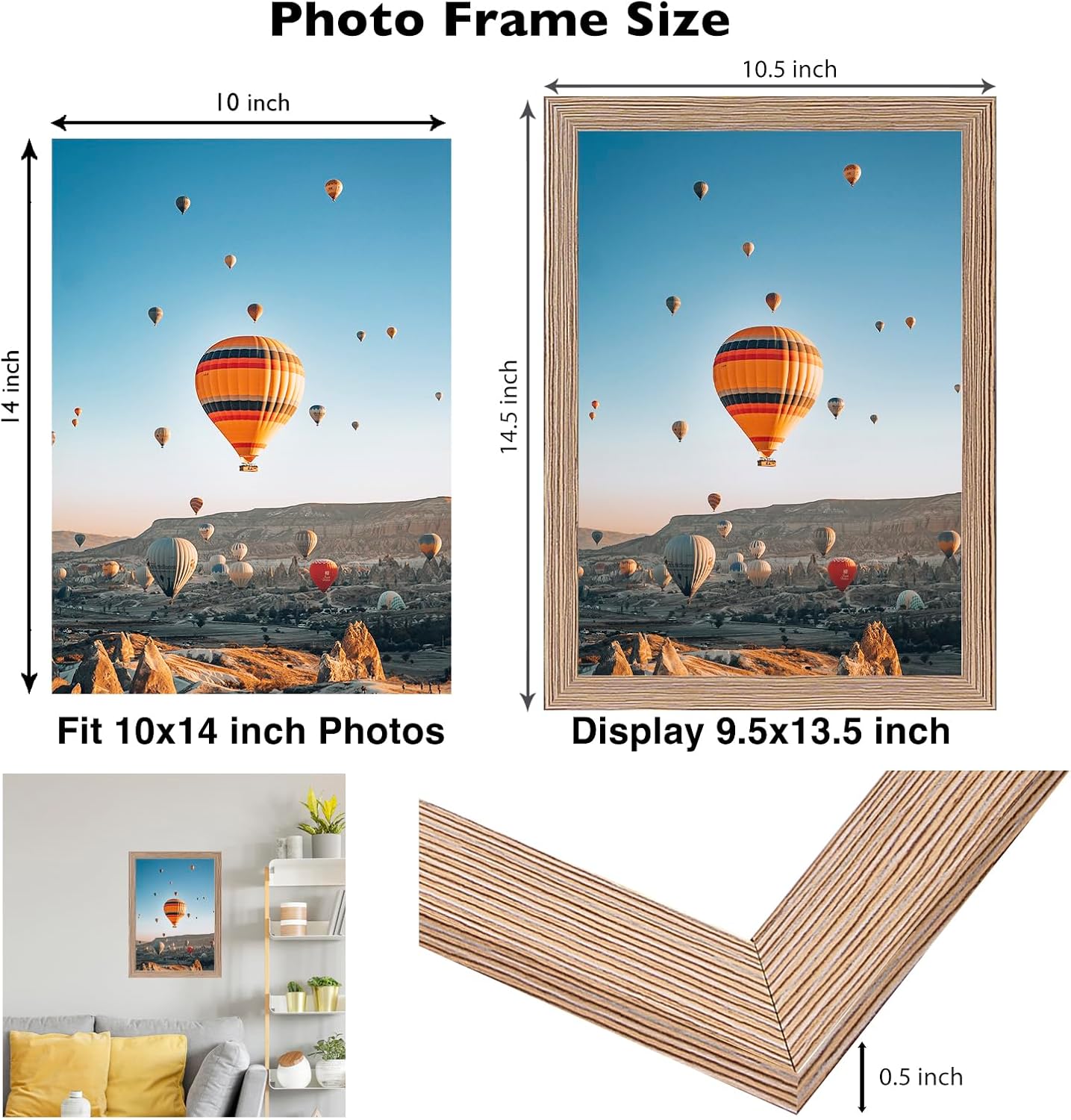 JCJMY 10x14 Picture Frame Set of 4 for 30 x 40cm Diamond Art Painting, Wall Mounting Horizontally or Vertically, 10 x