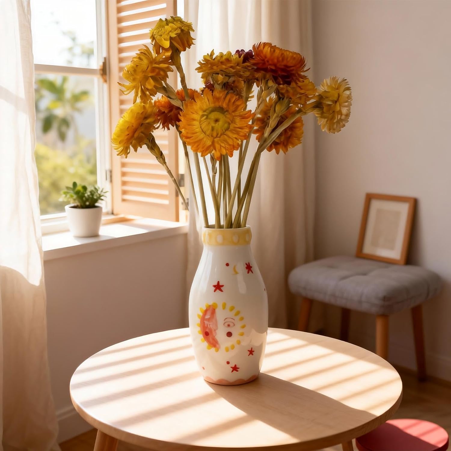 Unique Ceramic Vase / Boho Vase / Cream