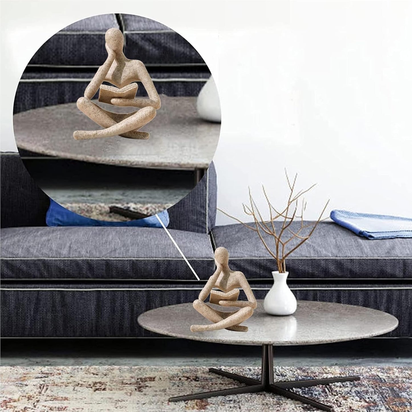 Abstract Style Thinker Sculptures Modern Aesthetic Figurine / Sandstone / 3.34 * 2.36 * 4.52 In