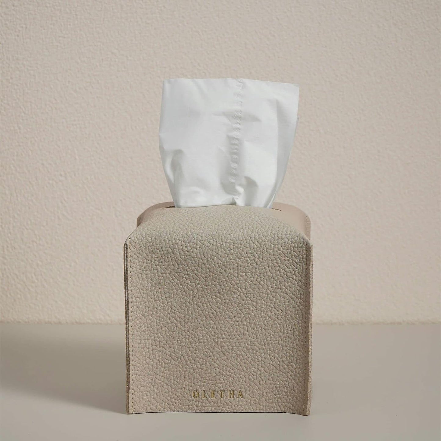Light / Square Tissue Box Cover / Light Taupe / Set of 2