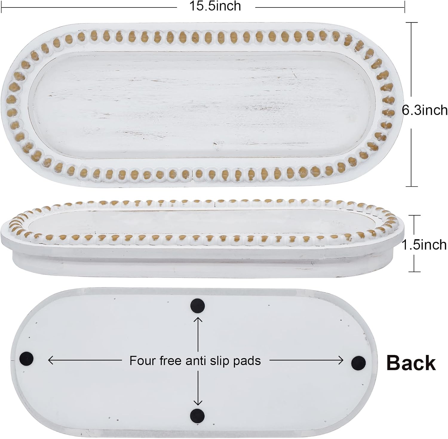 Wood Serving Tray / White
