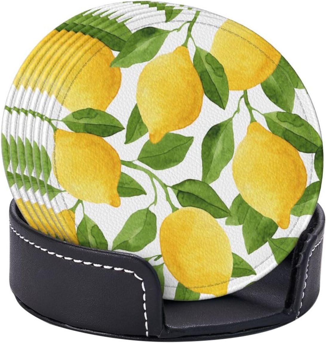 Holder for Tabletop Protection Desk Accessories / Yellow Lemon / Set of 6