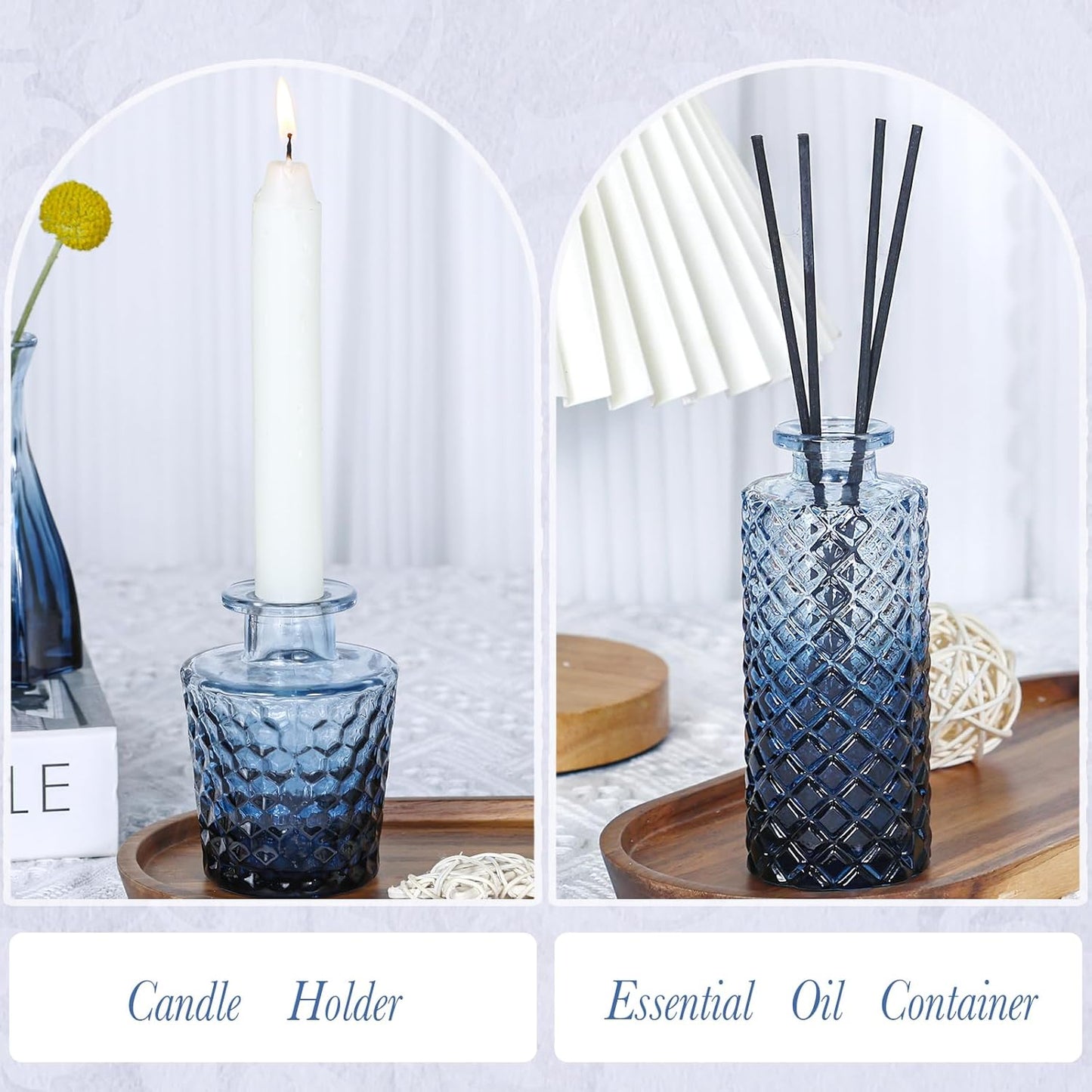 Glass Blue Bud Vases / Standard-blue / Set of 12