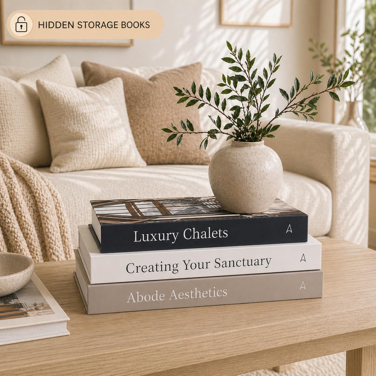 Faux Book Storage Boxes / Large - Hidden Storage / Set of 3