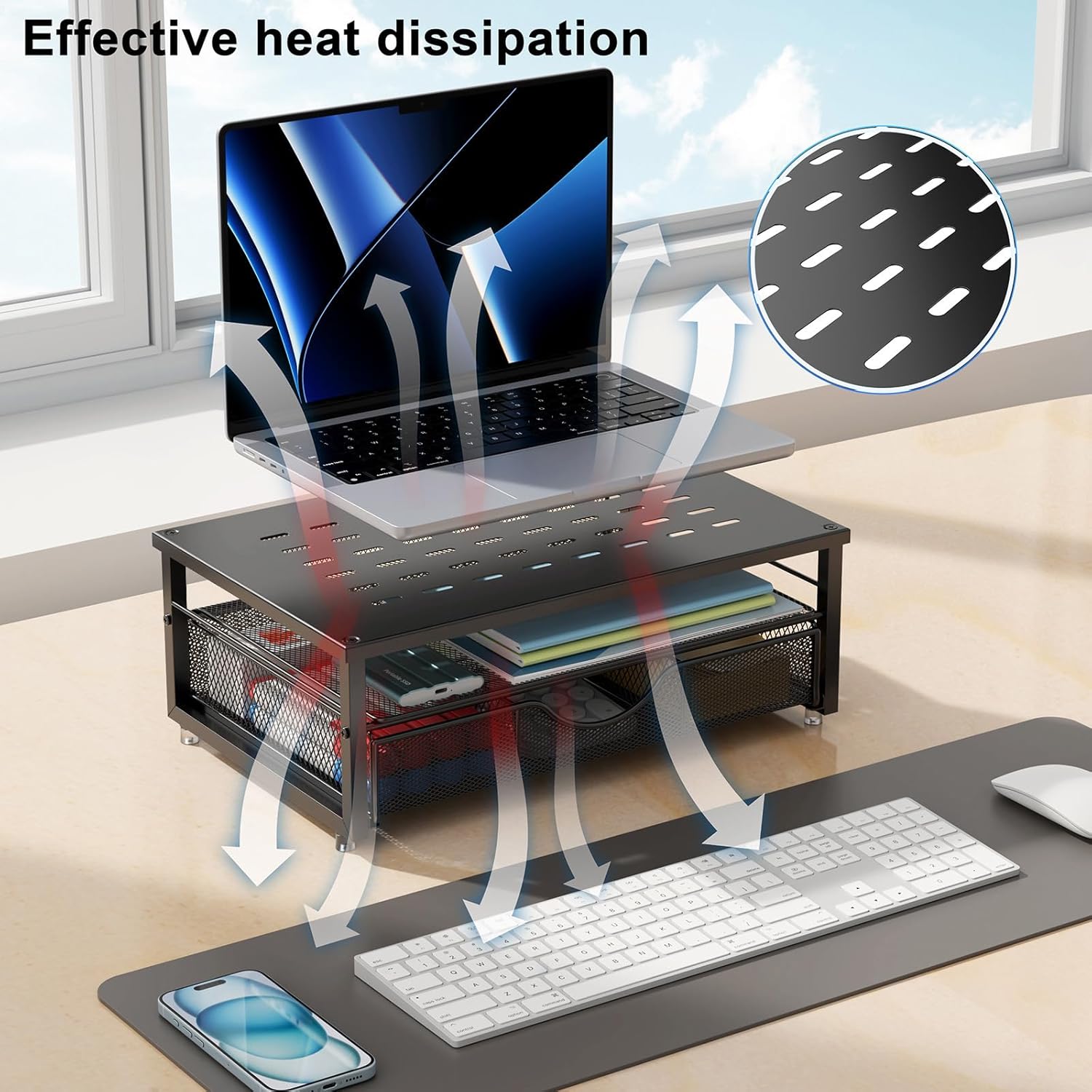 Computer Monitor Stand Riser / Black