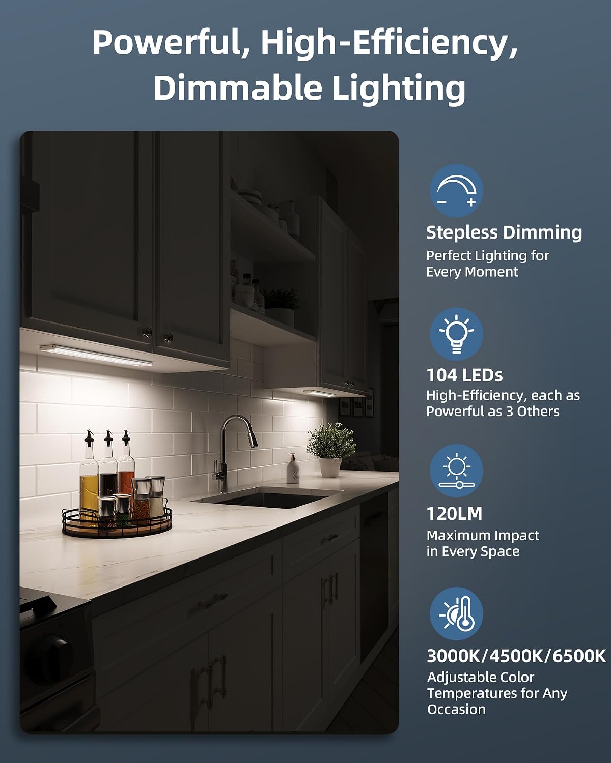 14.5-inch Under Cabinet Lights, Wireless Closet Light, Motion Sensor, 3500mAh Rechargeable Battery, Magnetic, 3 Color