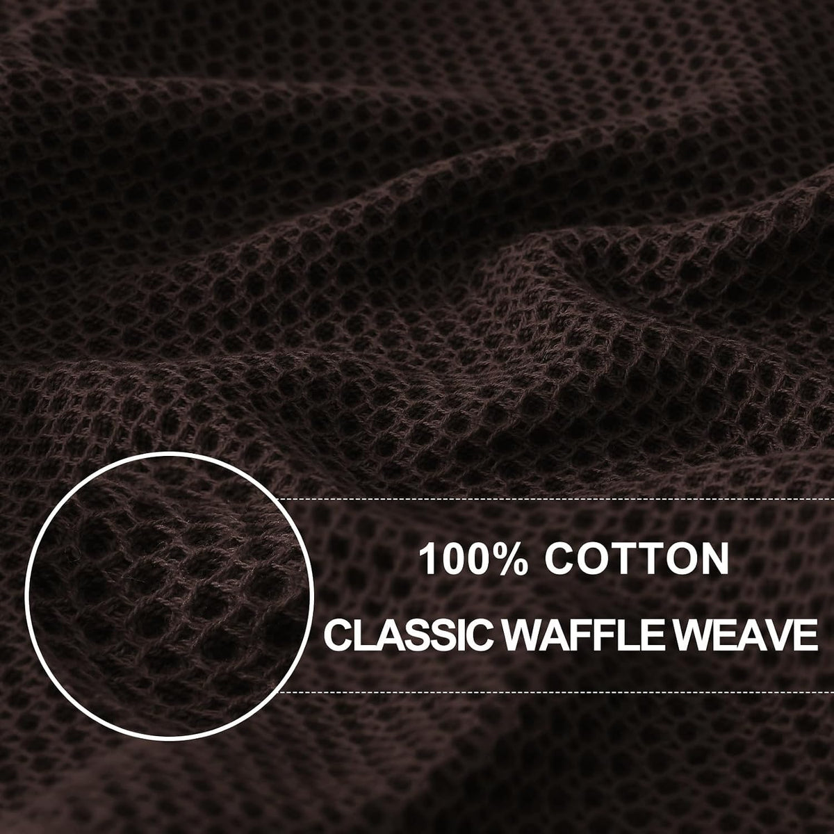 Homaxy 100% Cotton Waffle Weave Kitchen Dish Towels 18-Pack, Dark Brown | 13 x 28 Inches, Ultra Soft Absorbent Dish