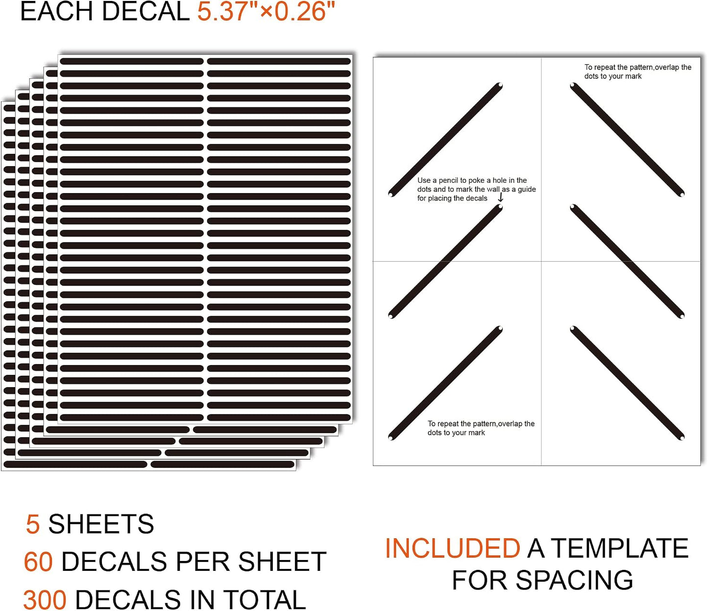 Peel and Stick Modern Boho Stickers / Bohemian / Black