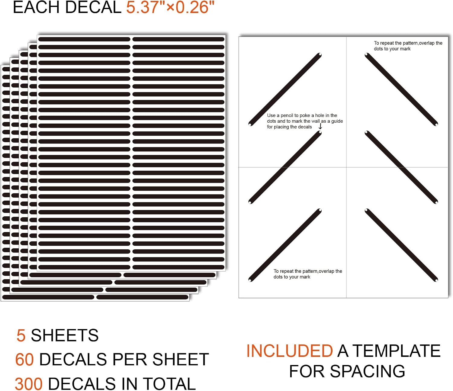 Peel and Stick Modern Boho Stickers / Bohemian / Black