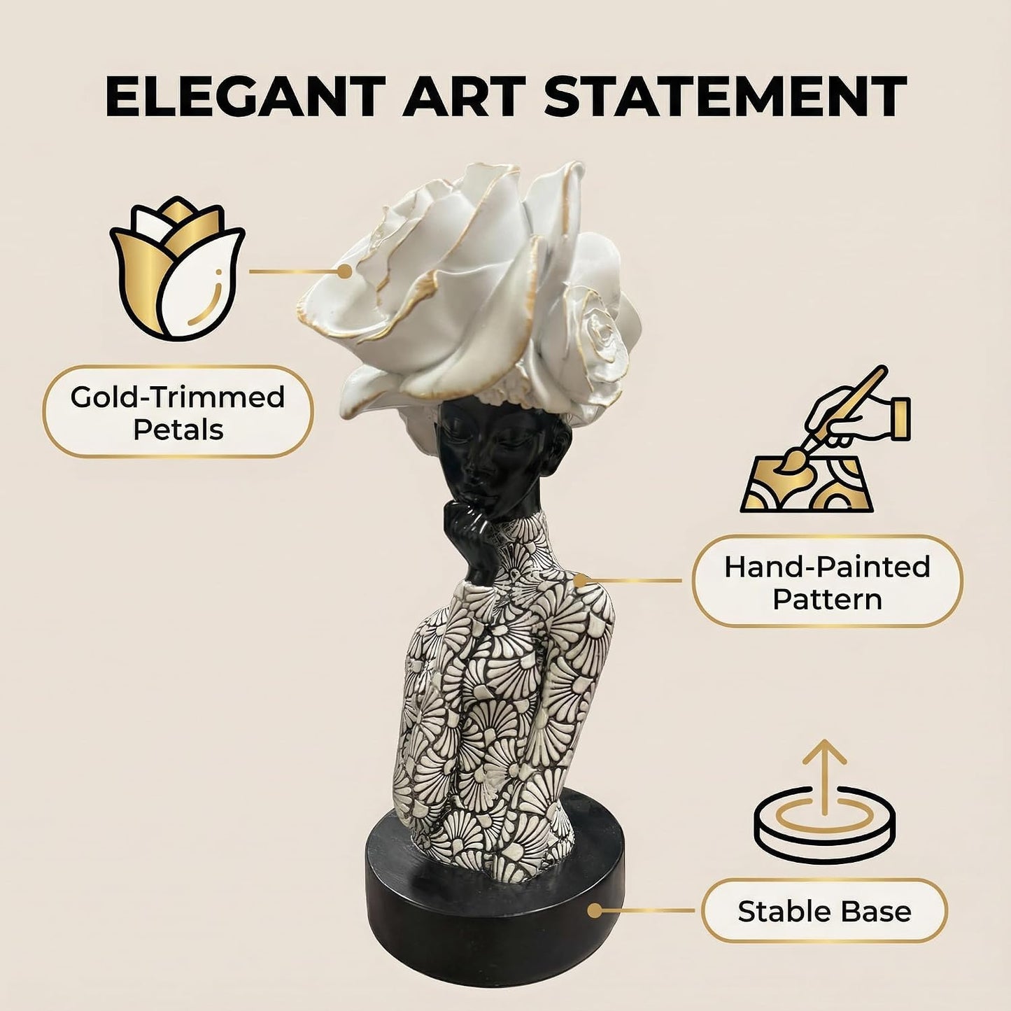 Black and White Resin Statues / 112-white