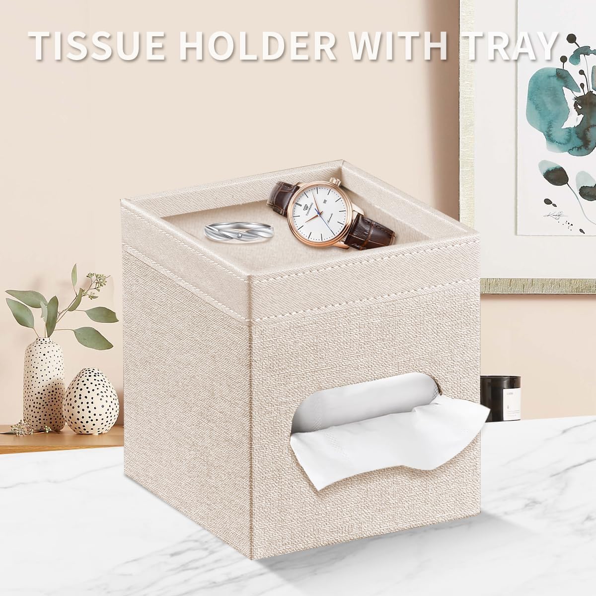 Modern Decorative Tissue Holder / Beige