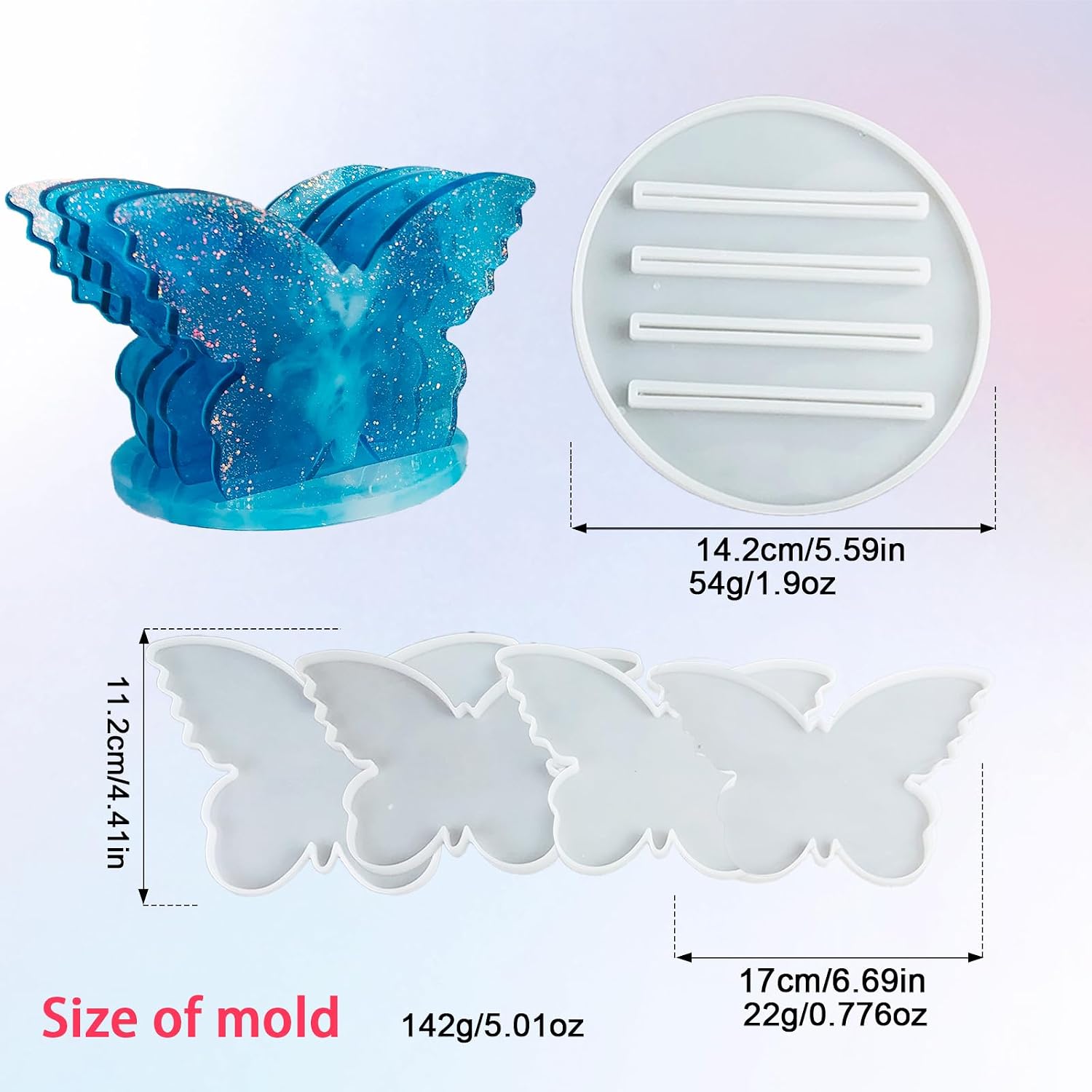 Butterfly Coaster Resin Mold Set / Red
