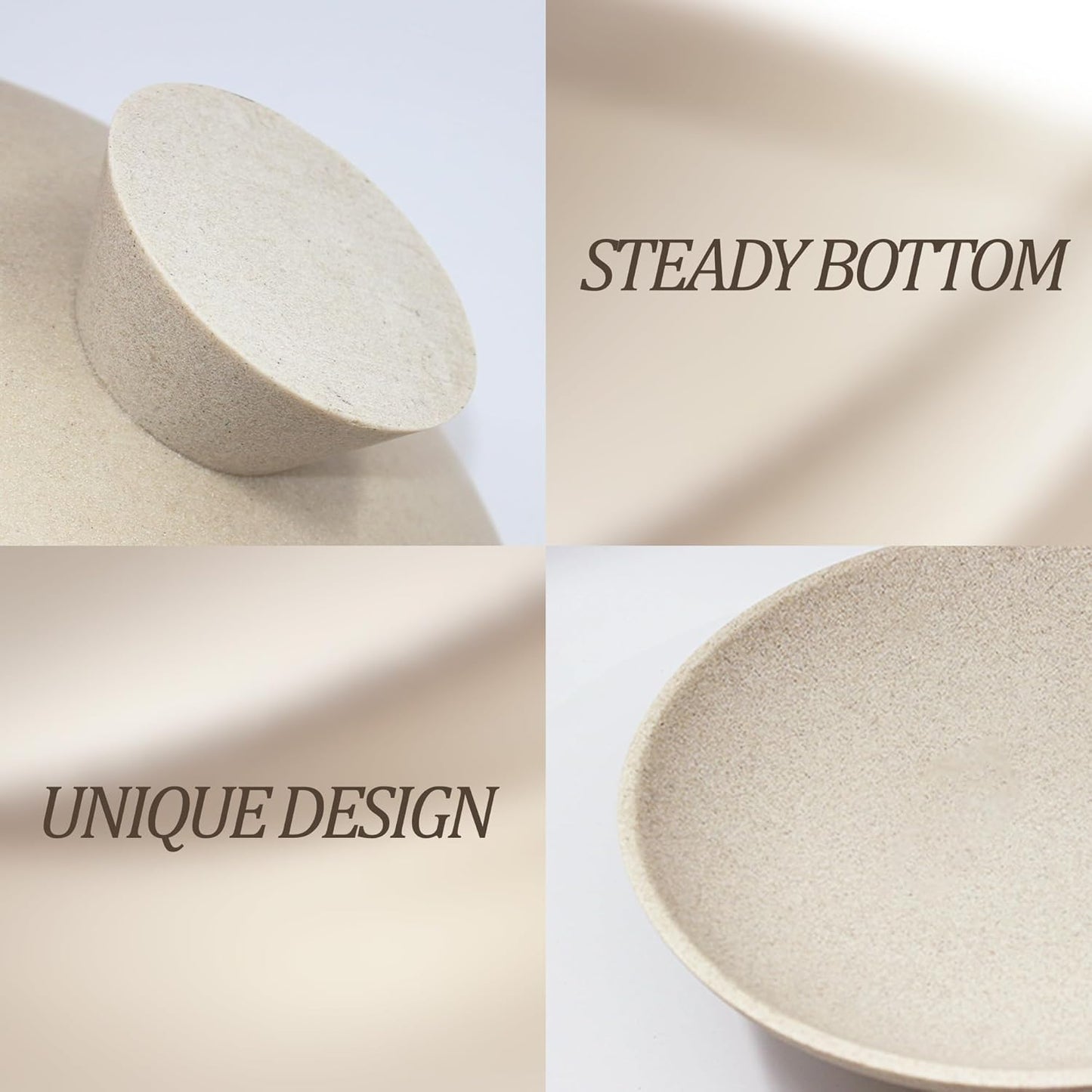 Modern Resin Pedestal Decorative Bowl / Beige