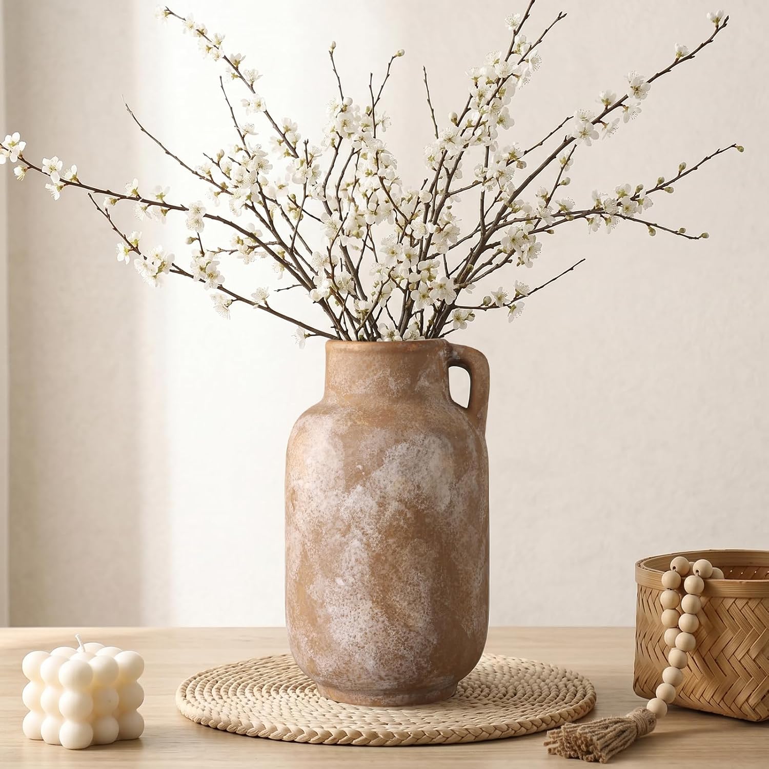 Ceramic Flower Vase / 1-terracotta/9.3 / 9.3 Inch