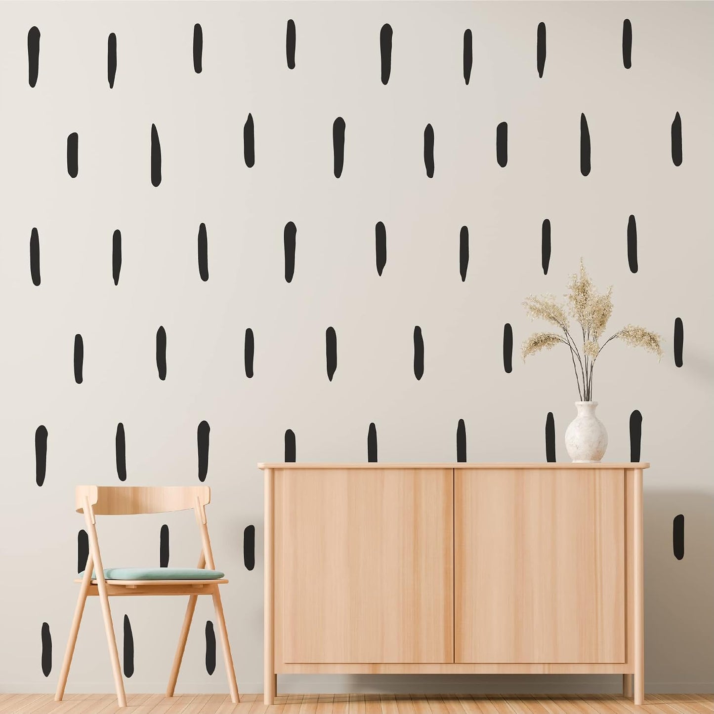 Peel and Stick Modern Boho Stickers / Lines / Black