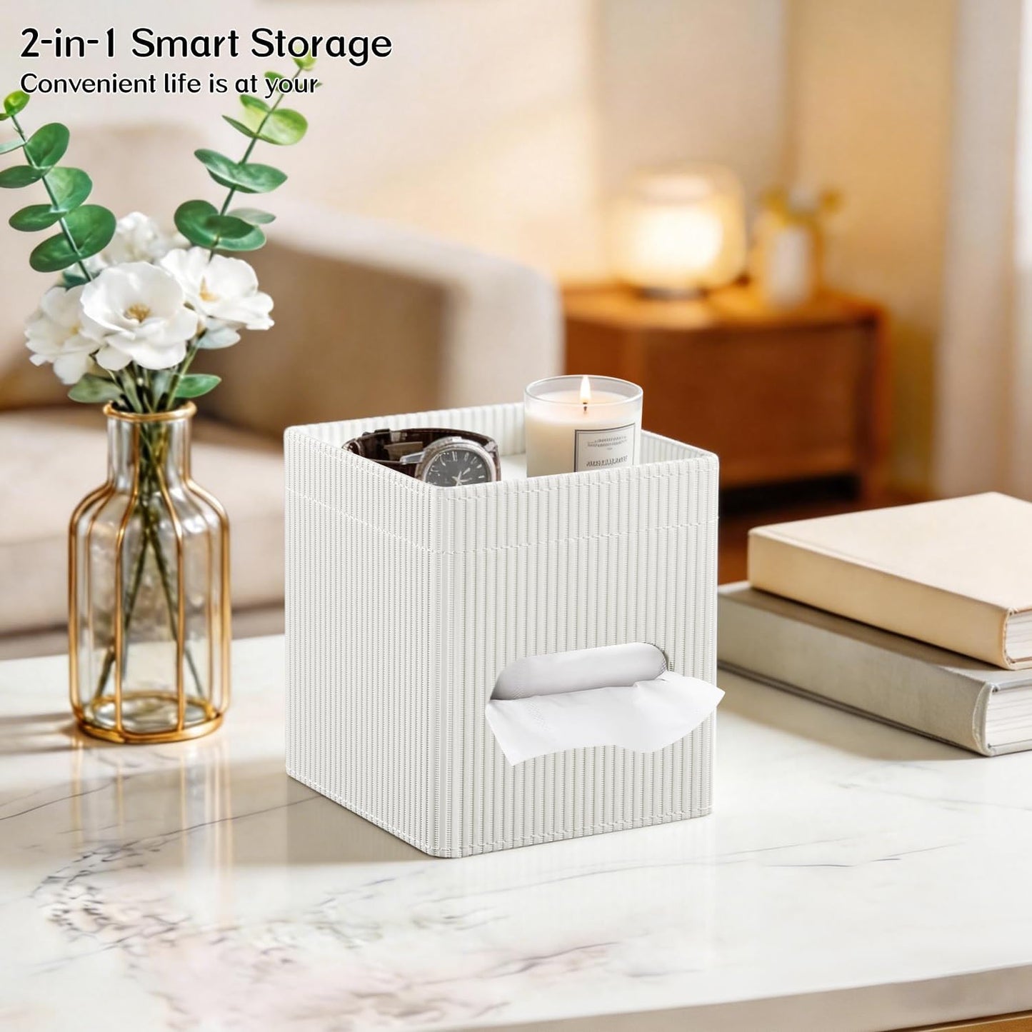 Storage Tray / Tissue Box Cover / White