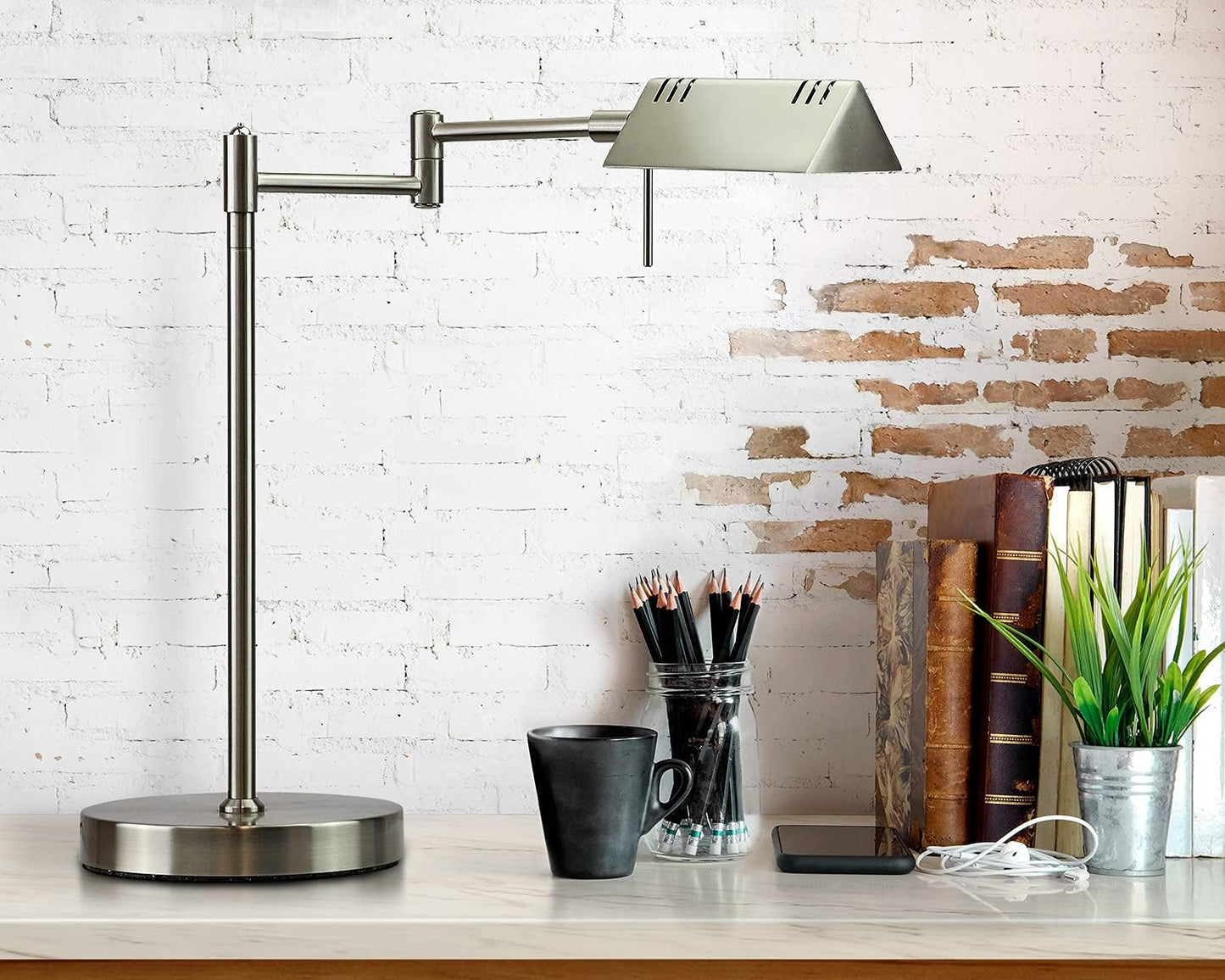 O'Bright LED Pharmacy Table Lamp, Full Range Dimming, 12W LED, 360 Degree Swing Arms, Desk, Reading, Craft, Work Lamp