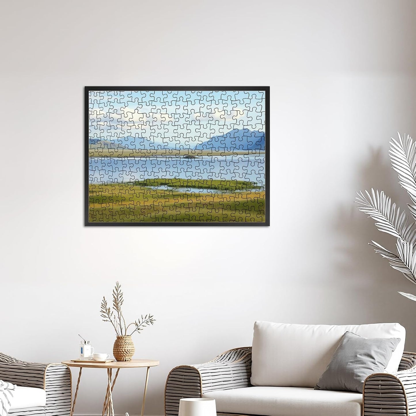 Giftgarden 20x27 Picture Puzzle Frame Black, Textured Metal Frame 27x20 for Poster Wall Display, Single