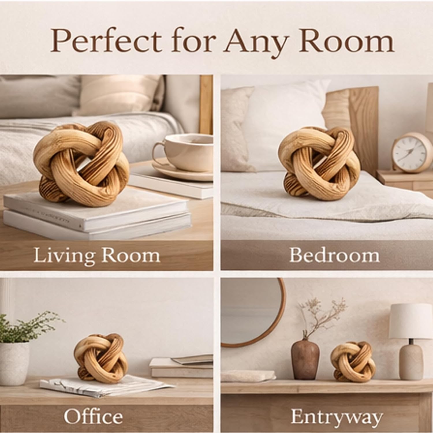Wood Knot Chain Link Decor / Burn Color