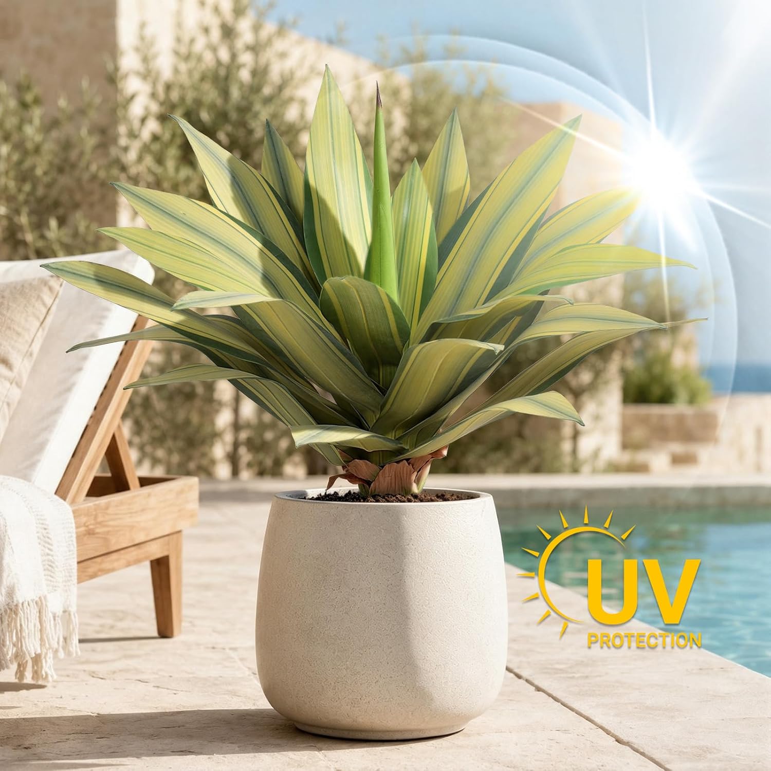 Artificial Plant Outdoor 22" Tall / Agave / Set of 22