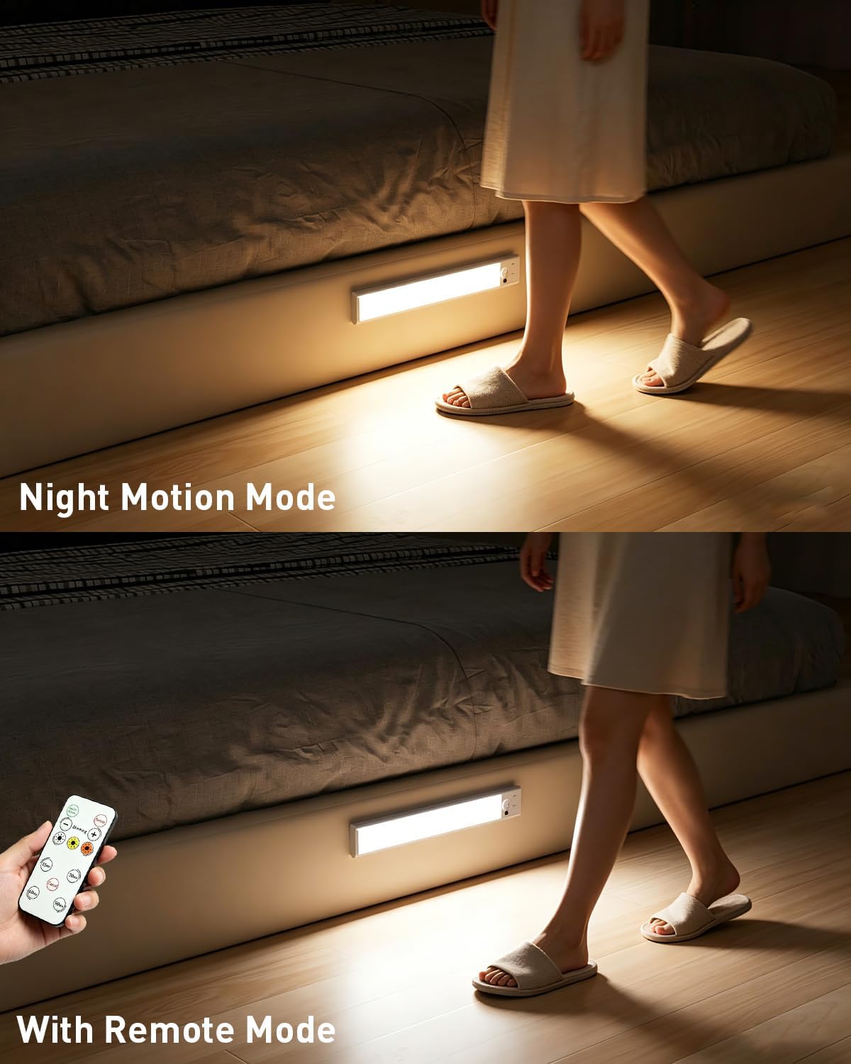 Under Cabinet Light with Remote,12 Inch Rechargeable Motion Sensor Light Indoor, 80-LED Closet Lights Wireless