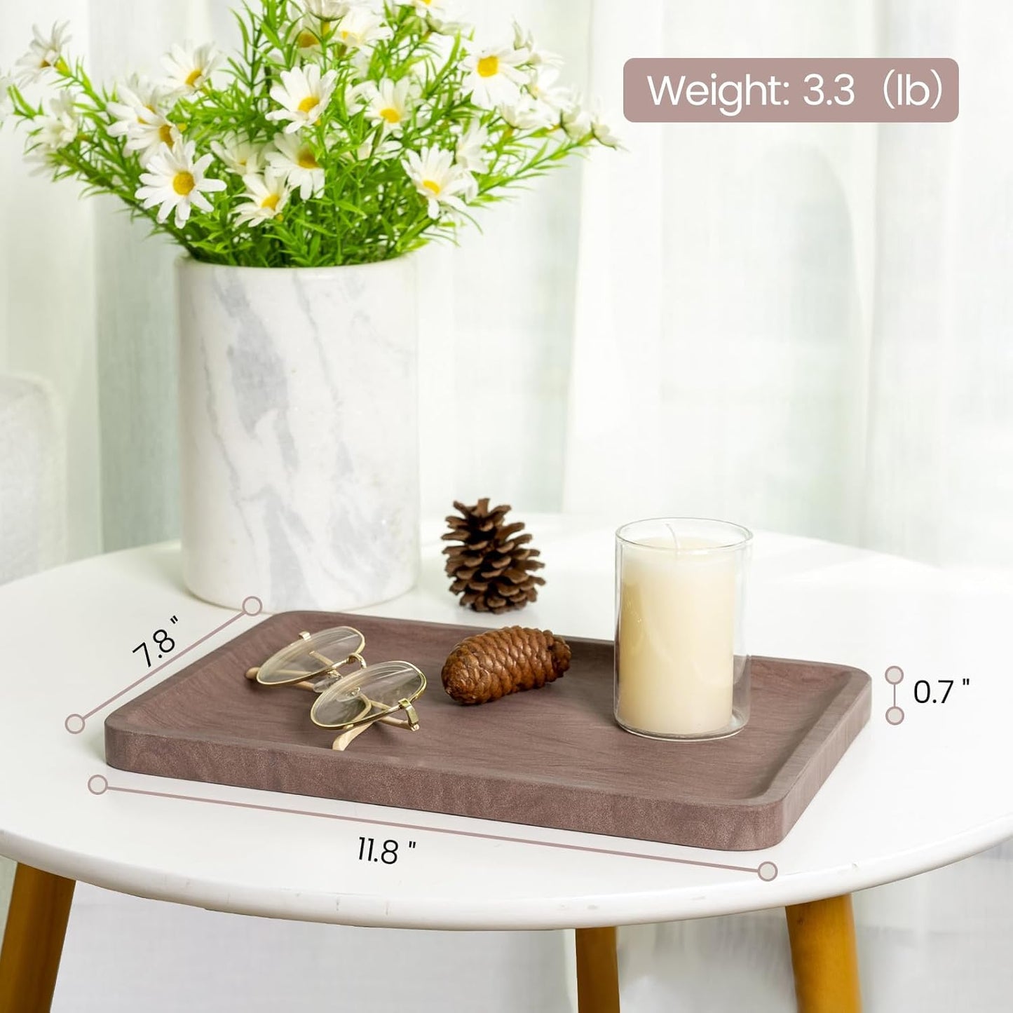 Marble Vanity Tray / Brown / 11.8 Inch
