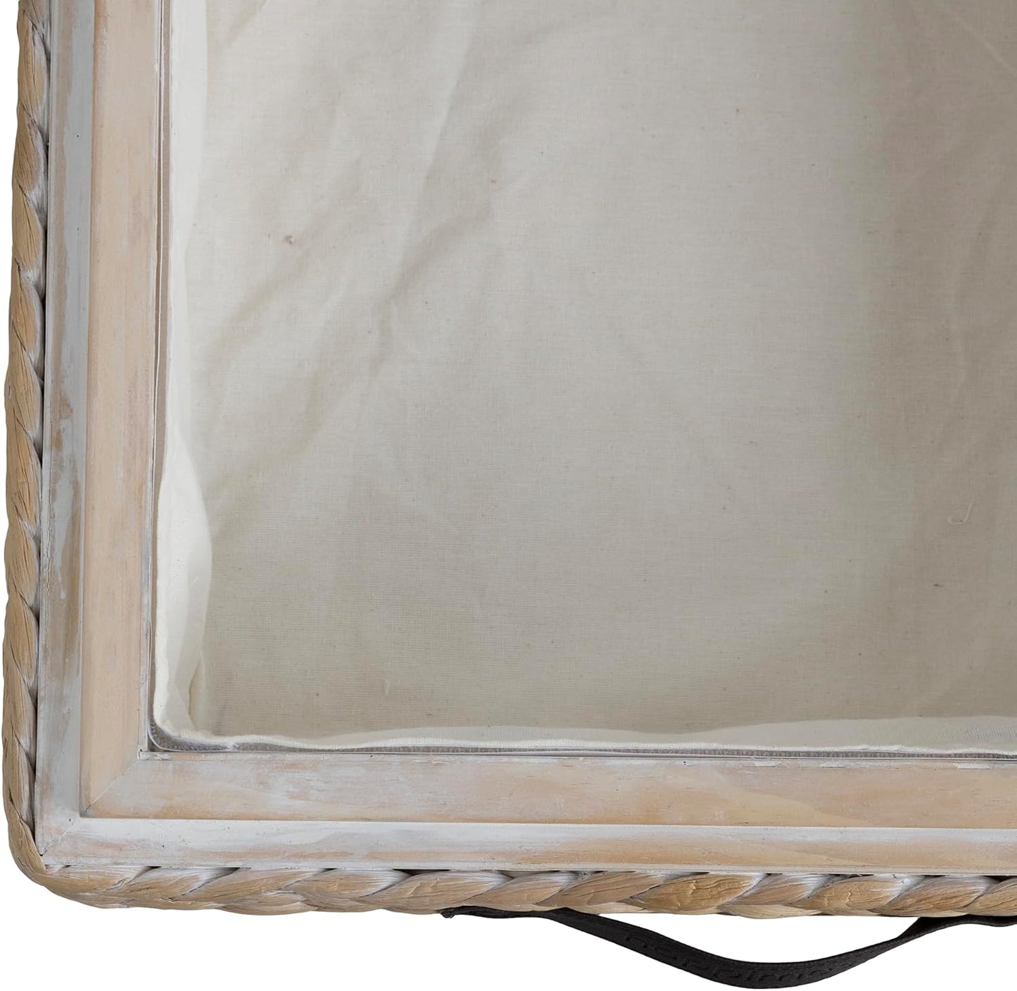 BSK1006D Chett 26.38" Minimalist Hand-Woven Hyacinth/Wood Underbed Storage / White Wash/dark Brown