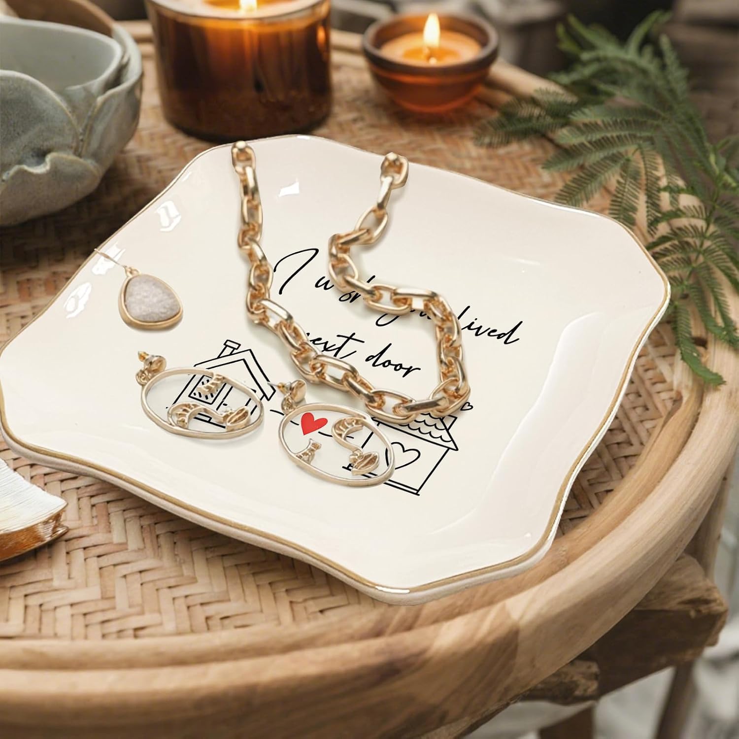 Ceramic Ring Tray for Best Friend / I Wish You Lived Next Door