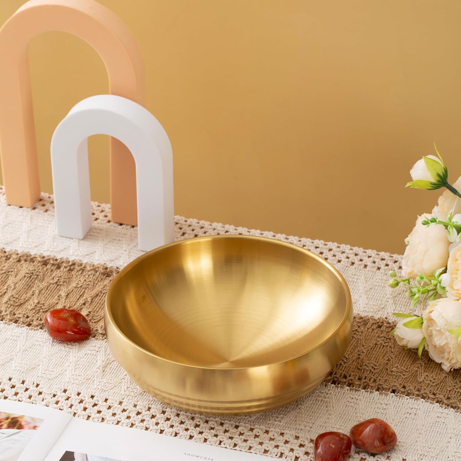 Decorative Bowls and Key Dish Holder / 8.26" Gold