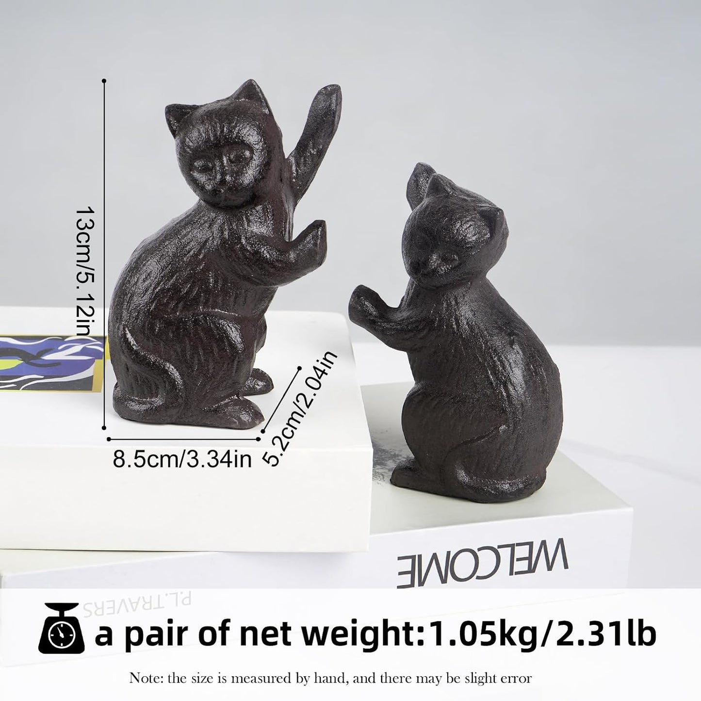 Decorative Cat Bookends / Black