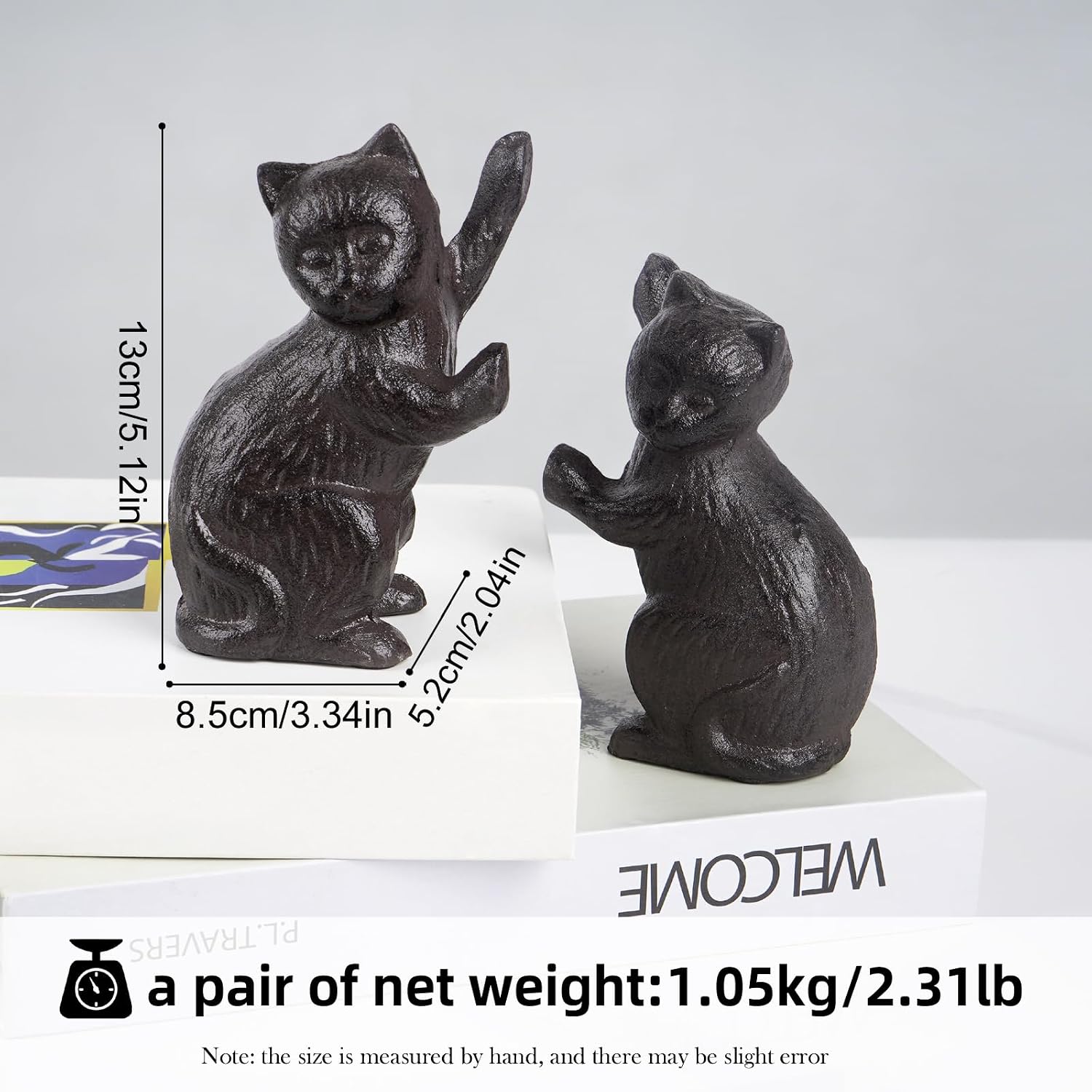 Decorative Cat Bookends / Black