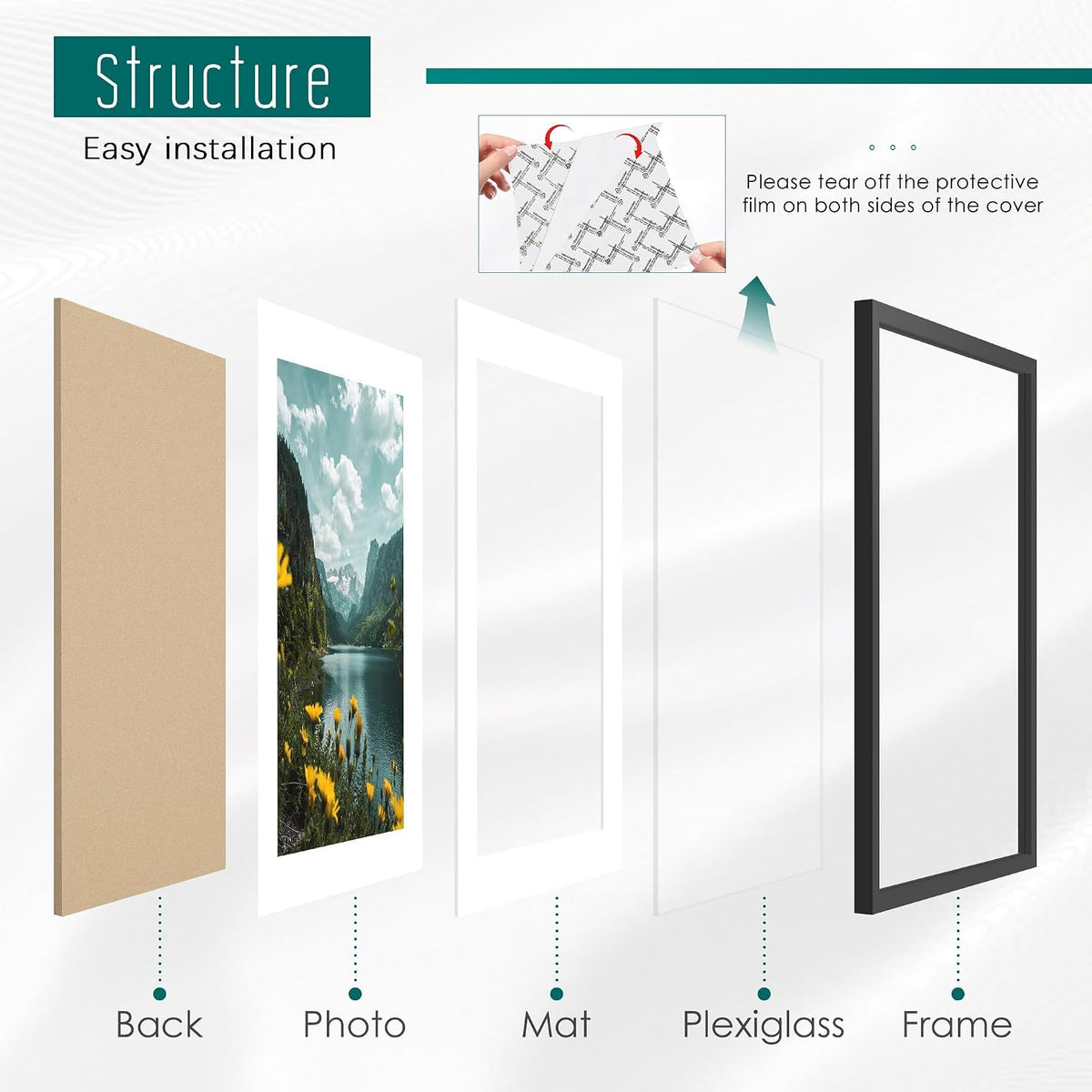 22x34 Black Poster Frame, Picture Frame for Wall, 3 Pack | Fits 18x24 Photos With Mat or 22x34 Without Mat, Vertical or
