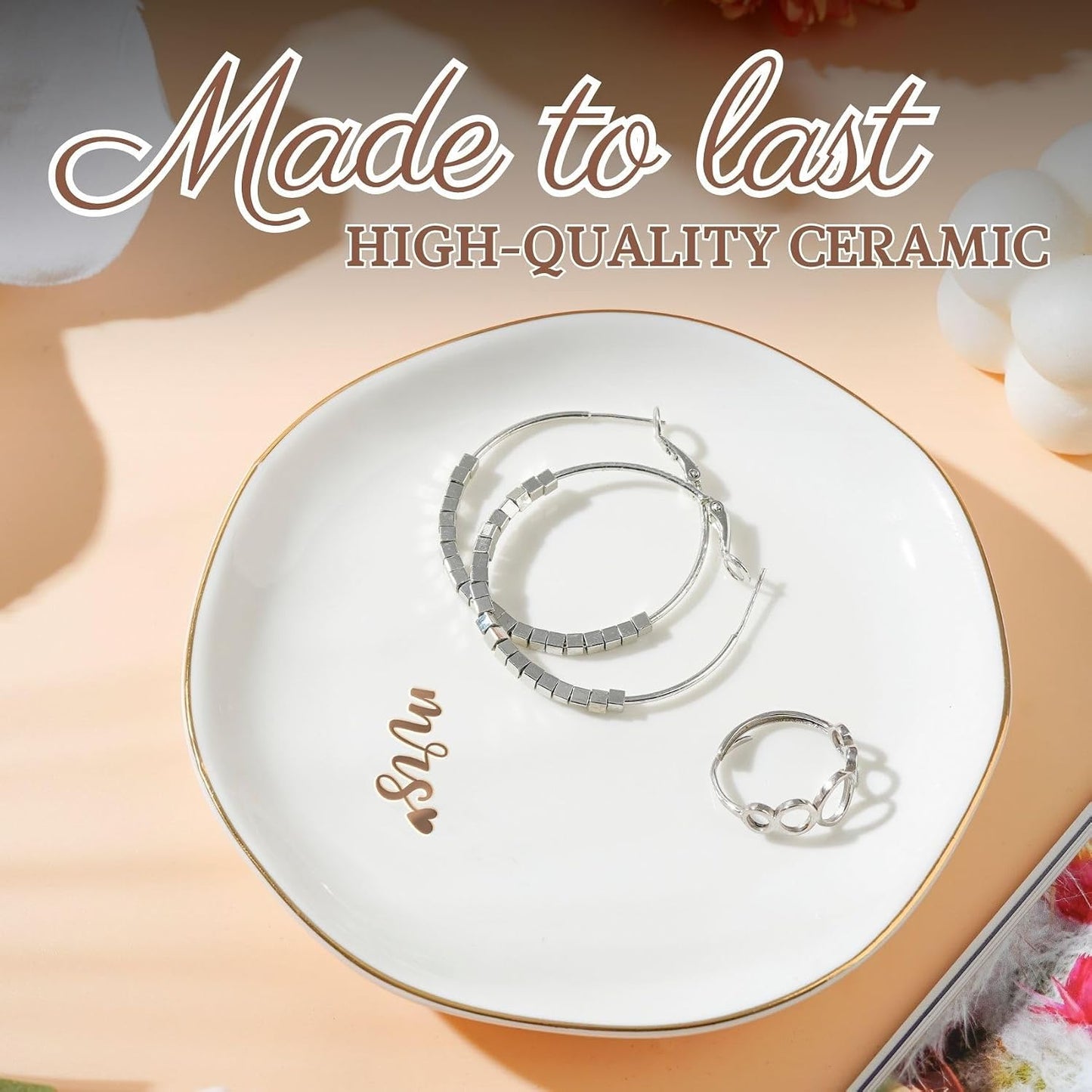 Engaged Gifts Ring Holder Dish / Mrs