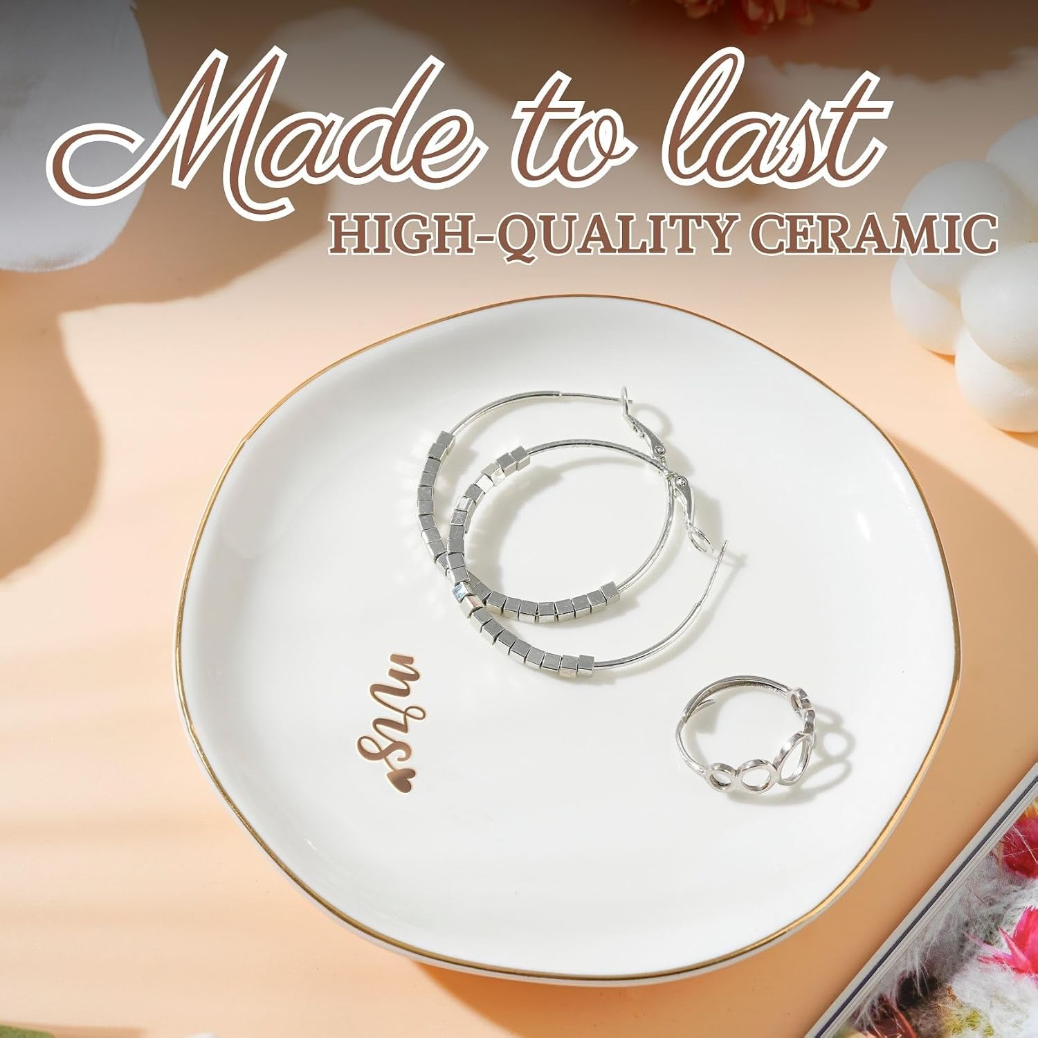 Engaged Gifts Ring Holder Dish / Mrs