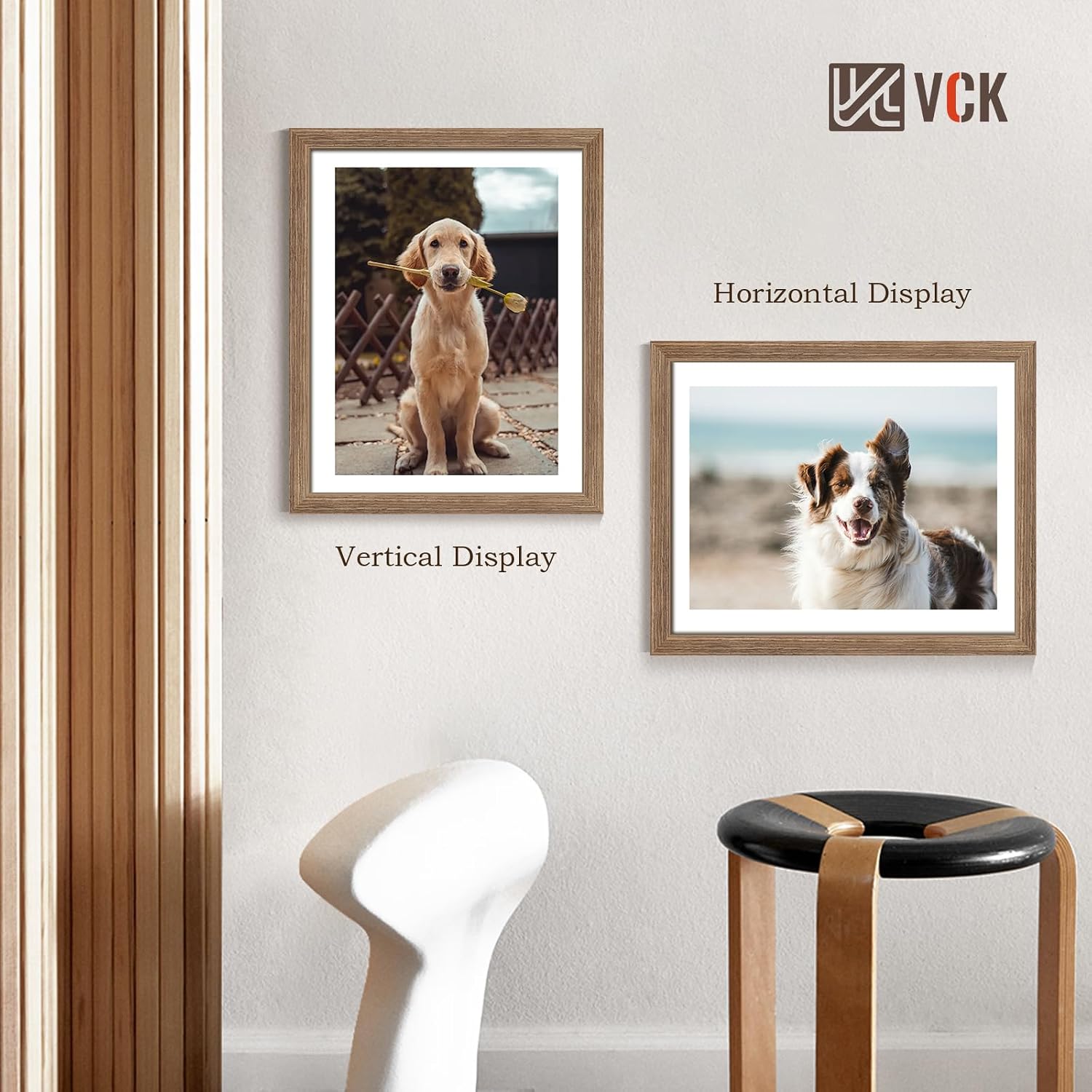VCK 16x20 Frames Walnut 4 Pack, Wide Thick Wood Border, for Poster/Prints | Exclusive Woodgrain, Wall Hanging, HD