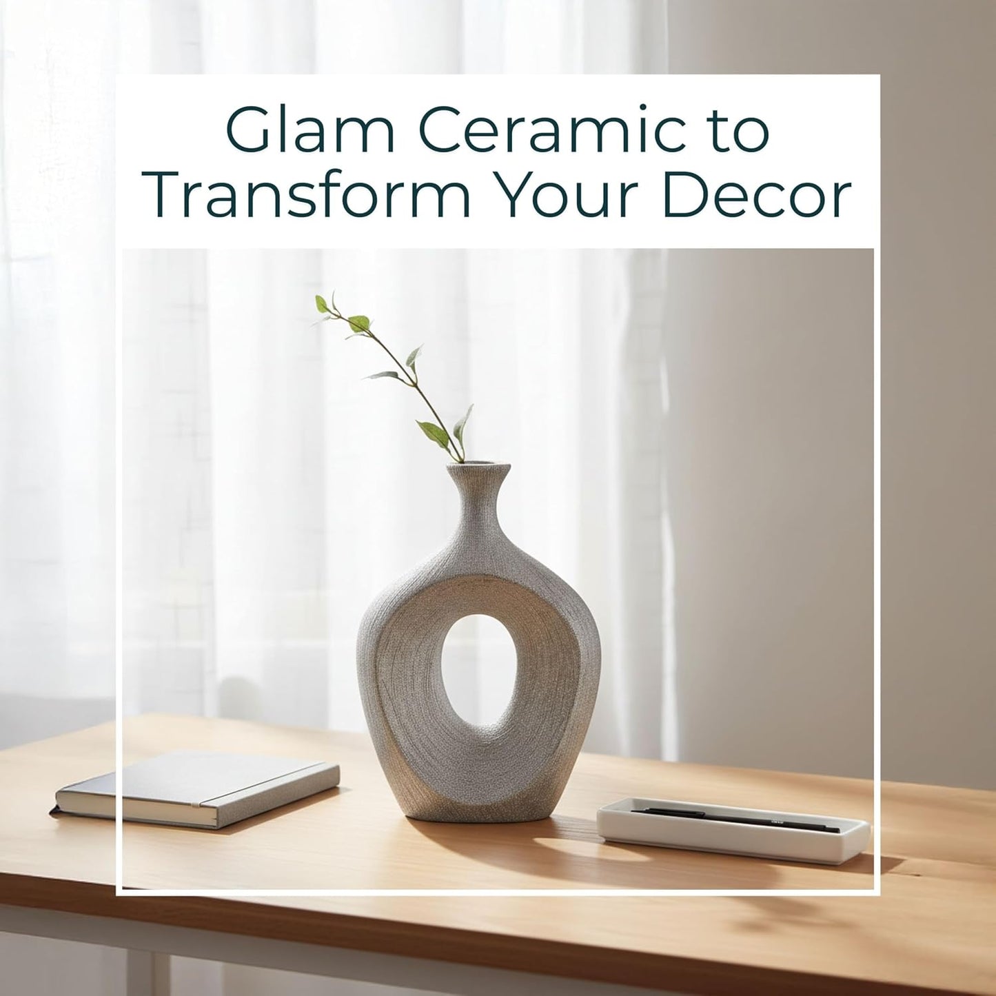 Glam Ceramic Vase / Silver