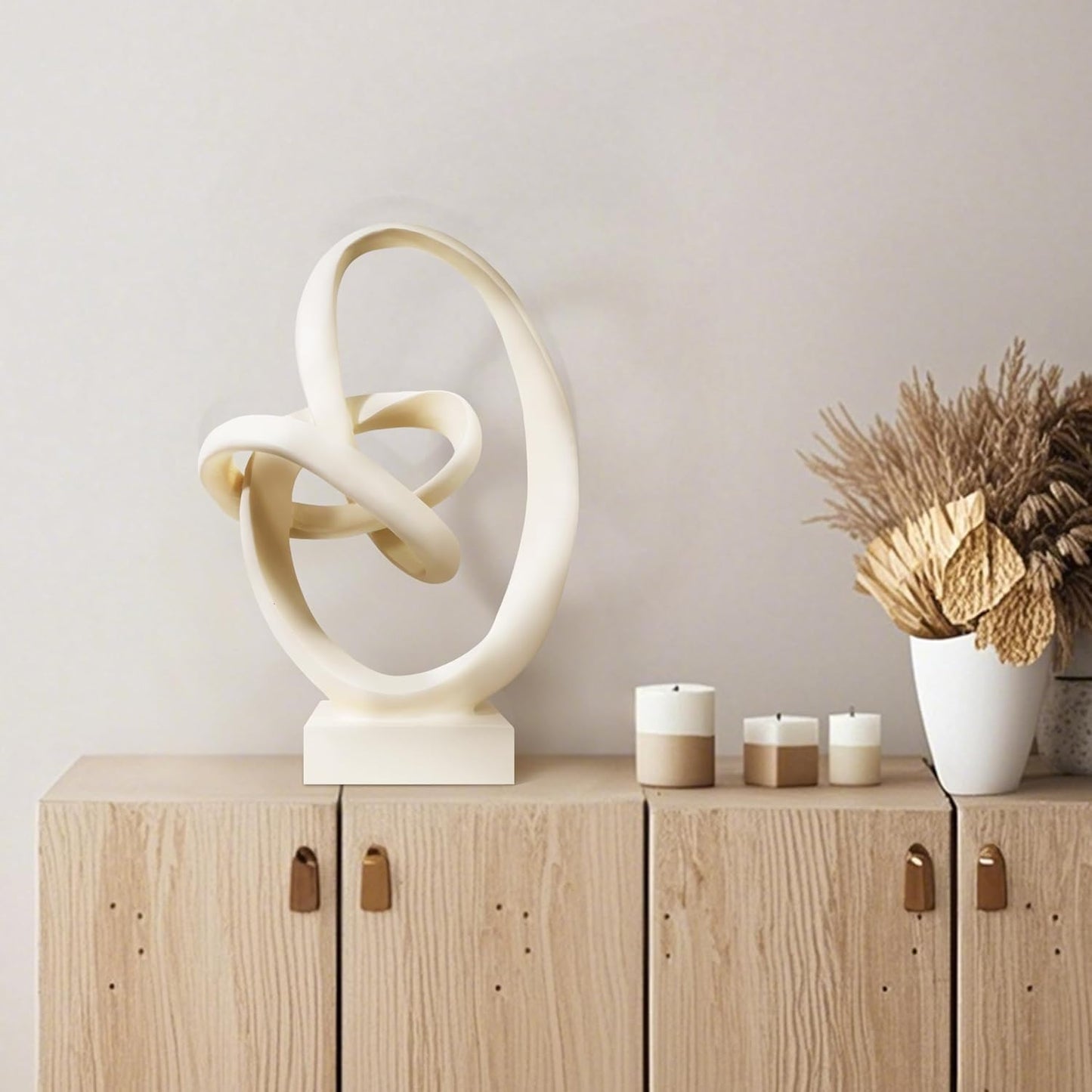 Modern Coffee Table Statues / Beige