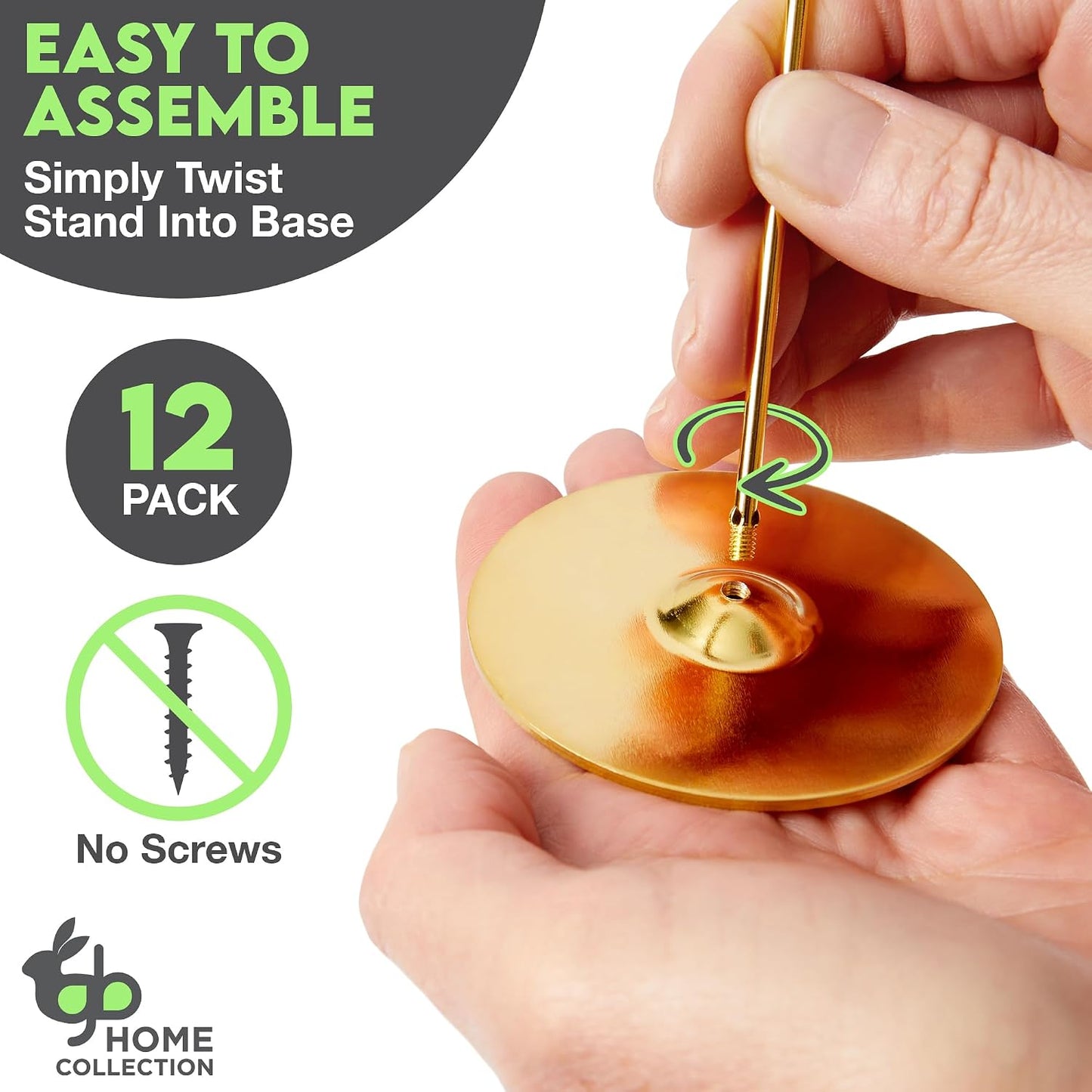 Table Number Holders Stands 12 pk, Gold Metal Place Card Holders 12in Tall | Recipe Card Holder, Gold Menu Clip Holder
