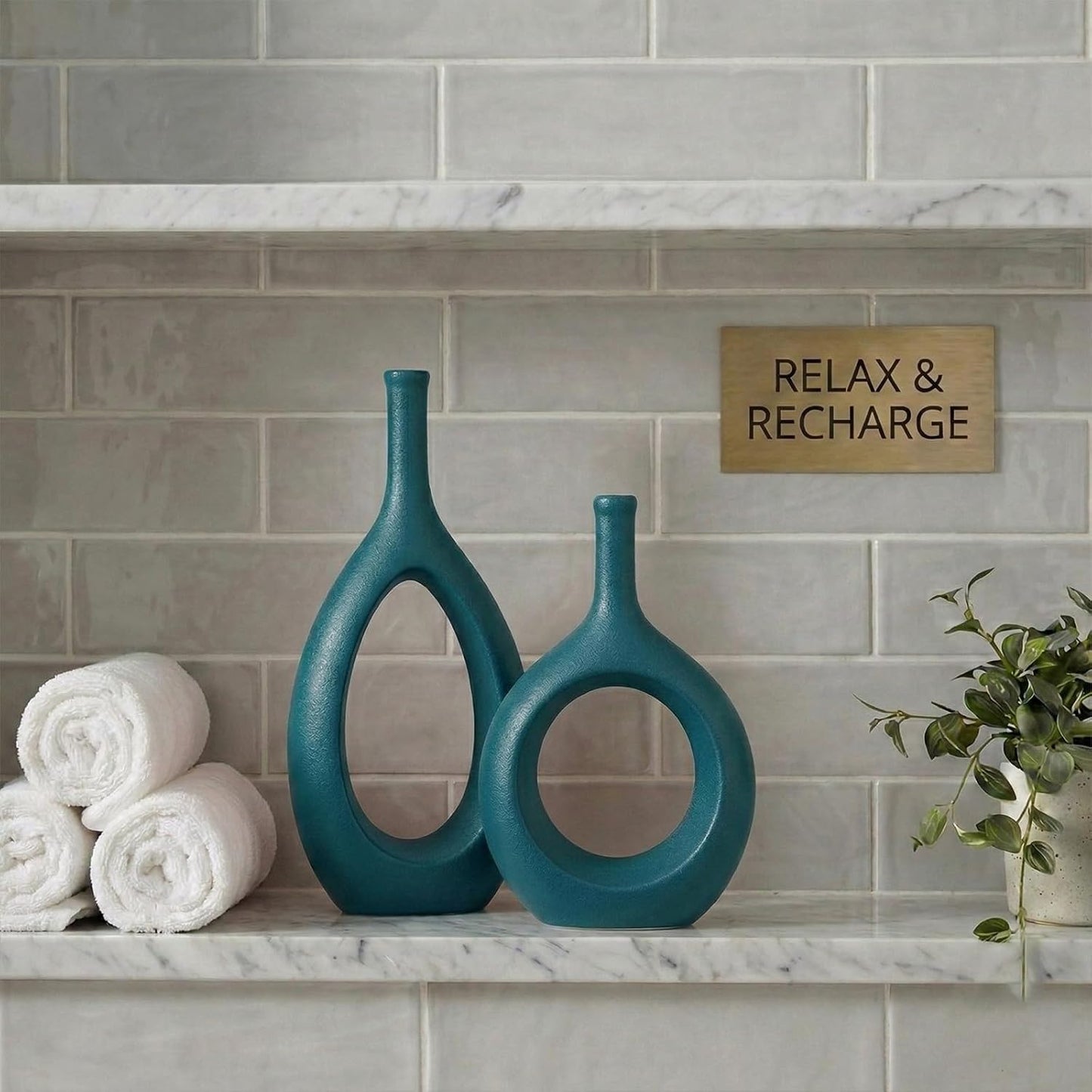 Boho Circle Vase / Green / Set of 2