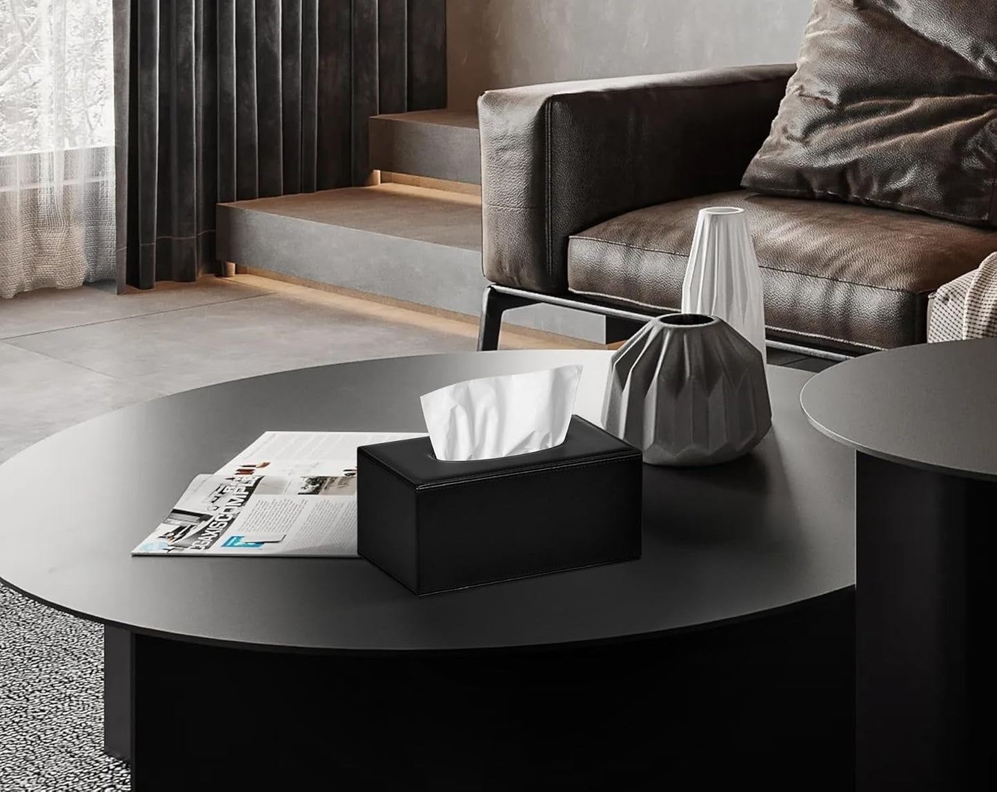 Tissue Box Cover Rectangular Tissue Box Holder / Black