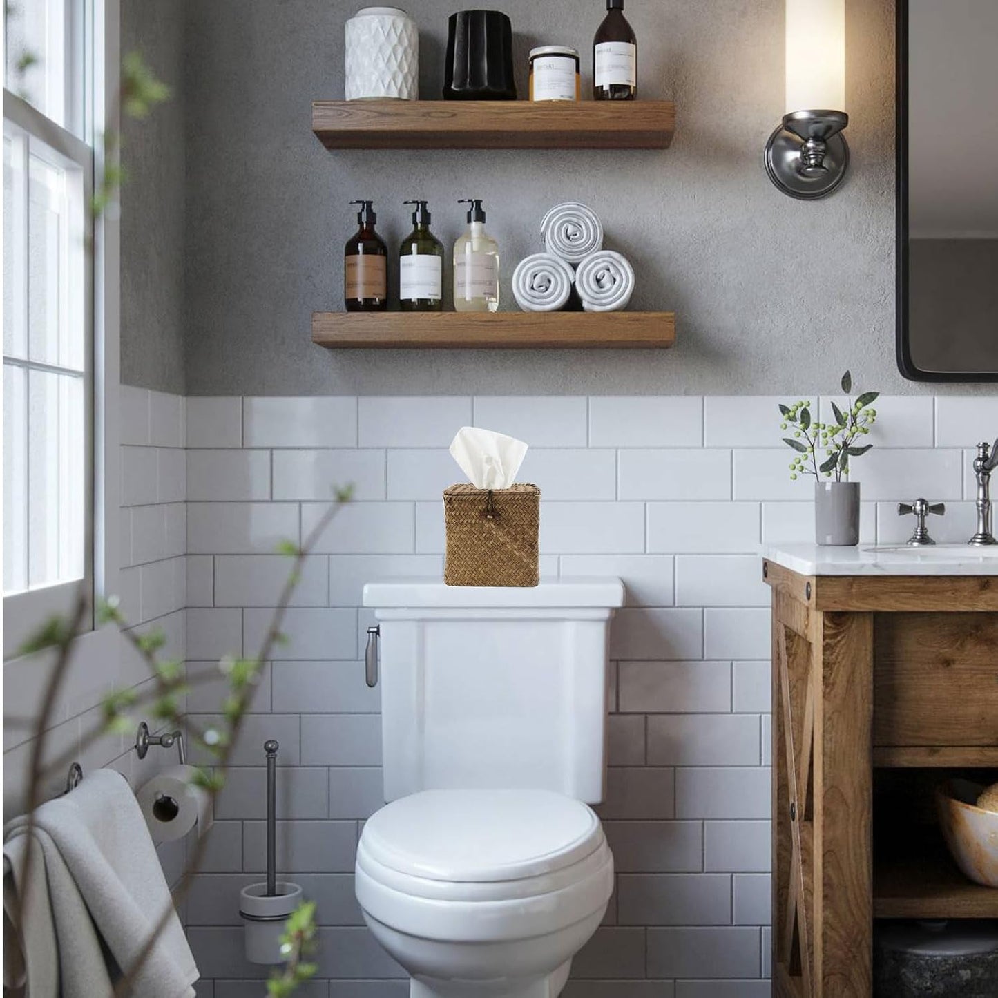 Rustic Tissue Holder / Coffee