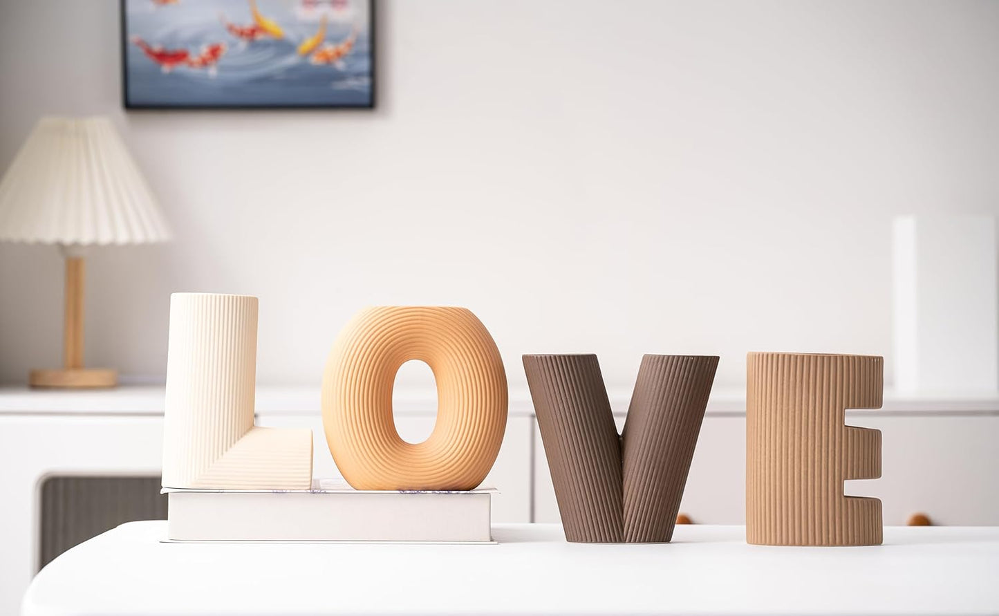 Modern Nordic Boho Style Flower Vases Home Decor / Khaki/dark Brown/orange/beige / Set of 4