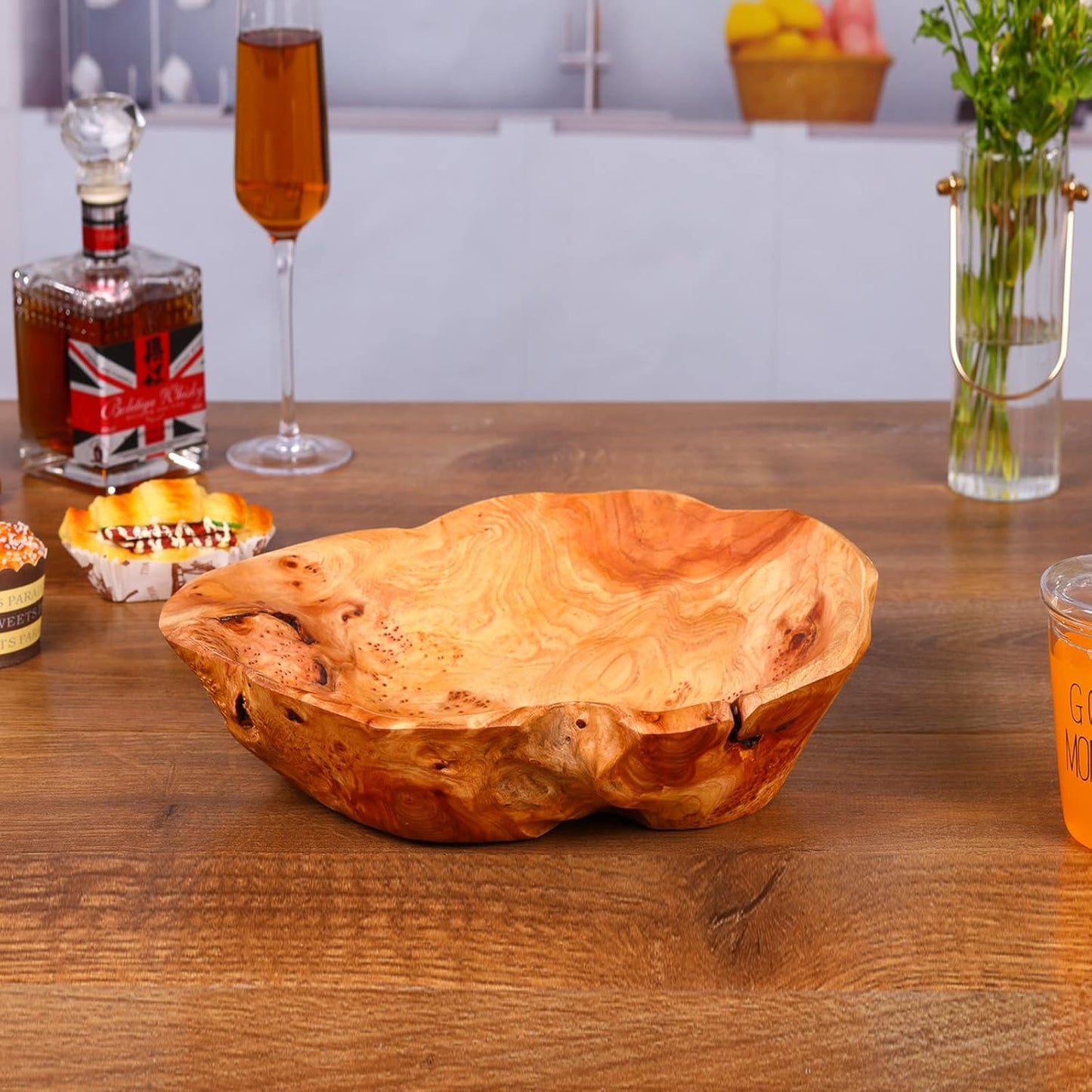 Wooden Bowl for Decor / Large 12"-14 / Natural