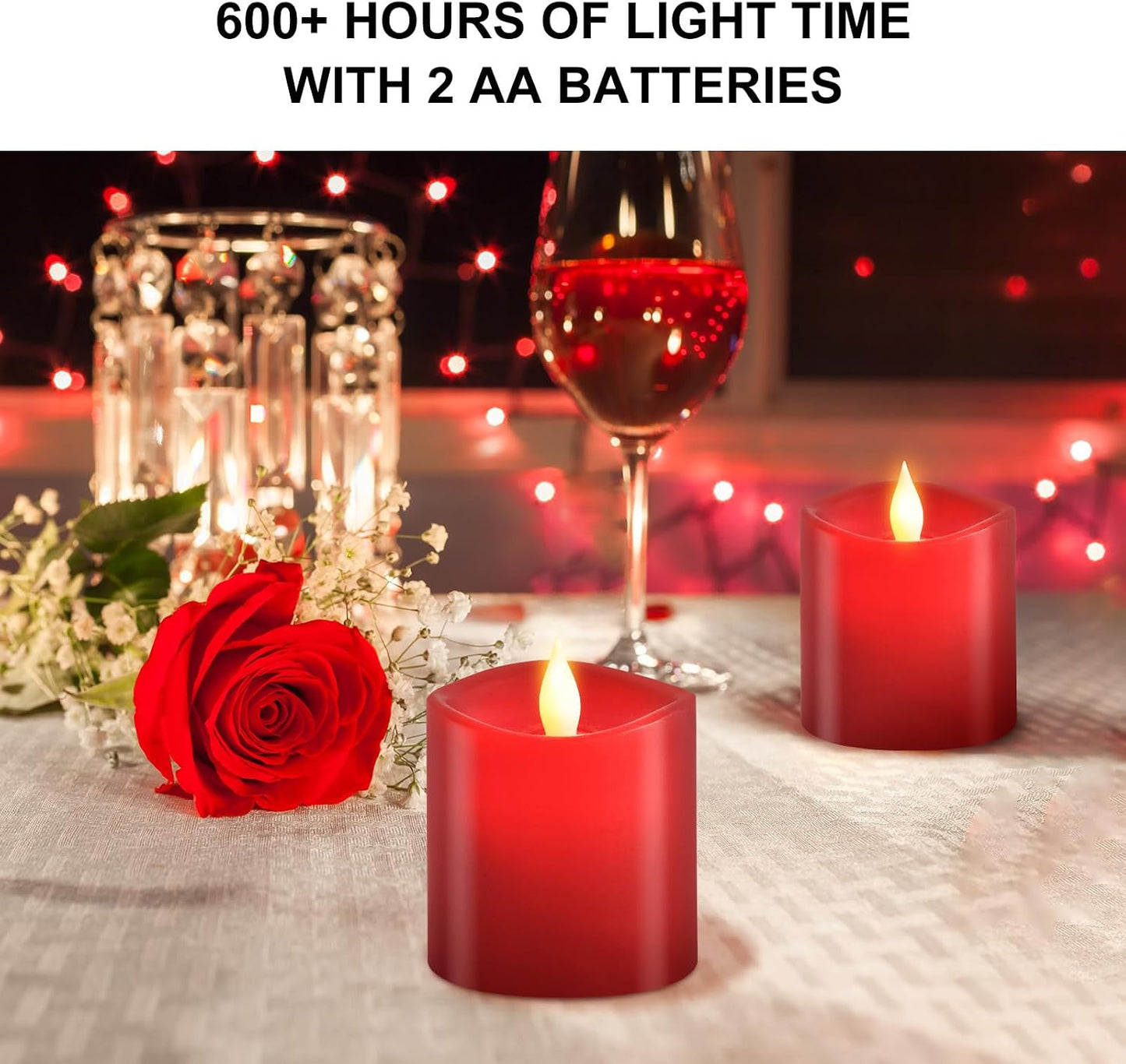 3x3 Flickering Flameless Candles Set of 2, LED Battery Operated Candles, 3 inch Flameless Candles with Remote Control