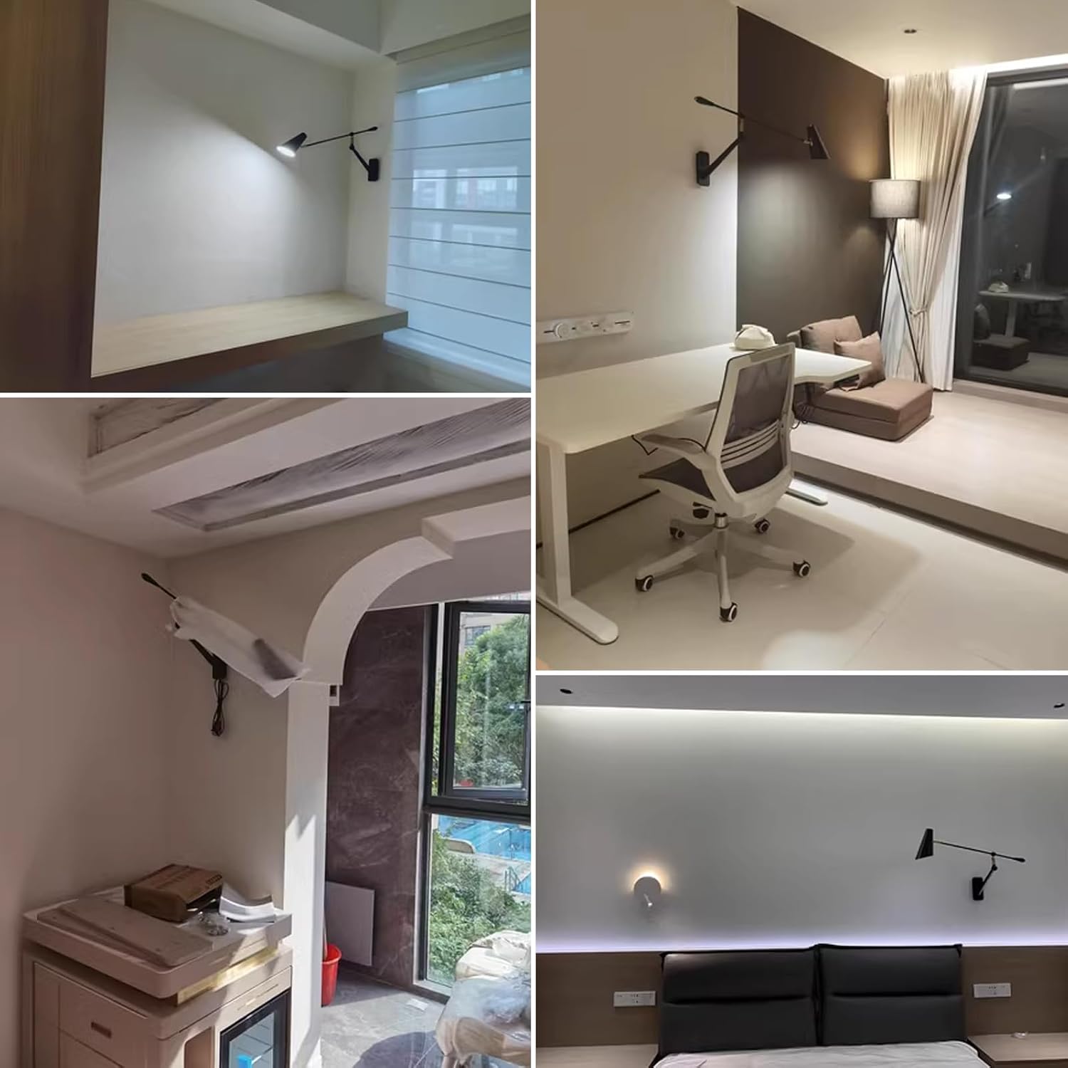 Adjustable Directional Plug in wall Light Swing arm, Unique Long Pole wall Lamps for Living Room Sofa Background Wall