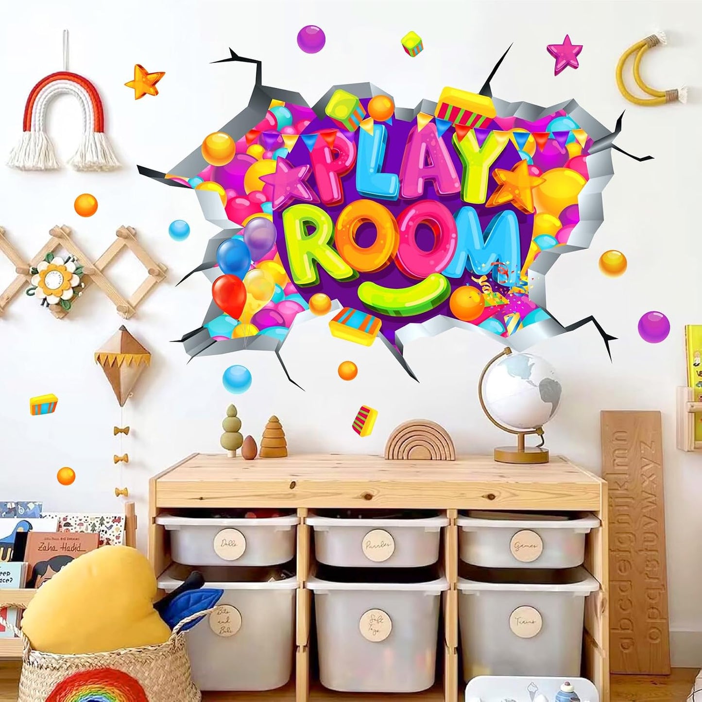 Playroom Wall Decals Kids Walls Decor Stickers Inspirational Wall Decals Peel and Stick / Colorful