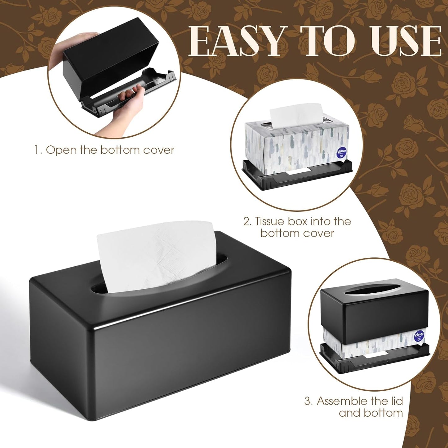 Tissue Box Cover / Matte Black