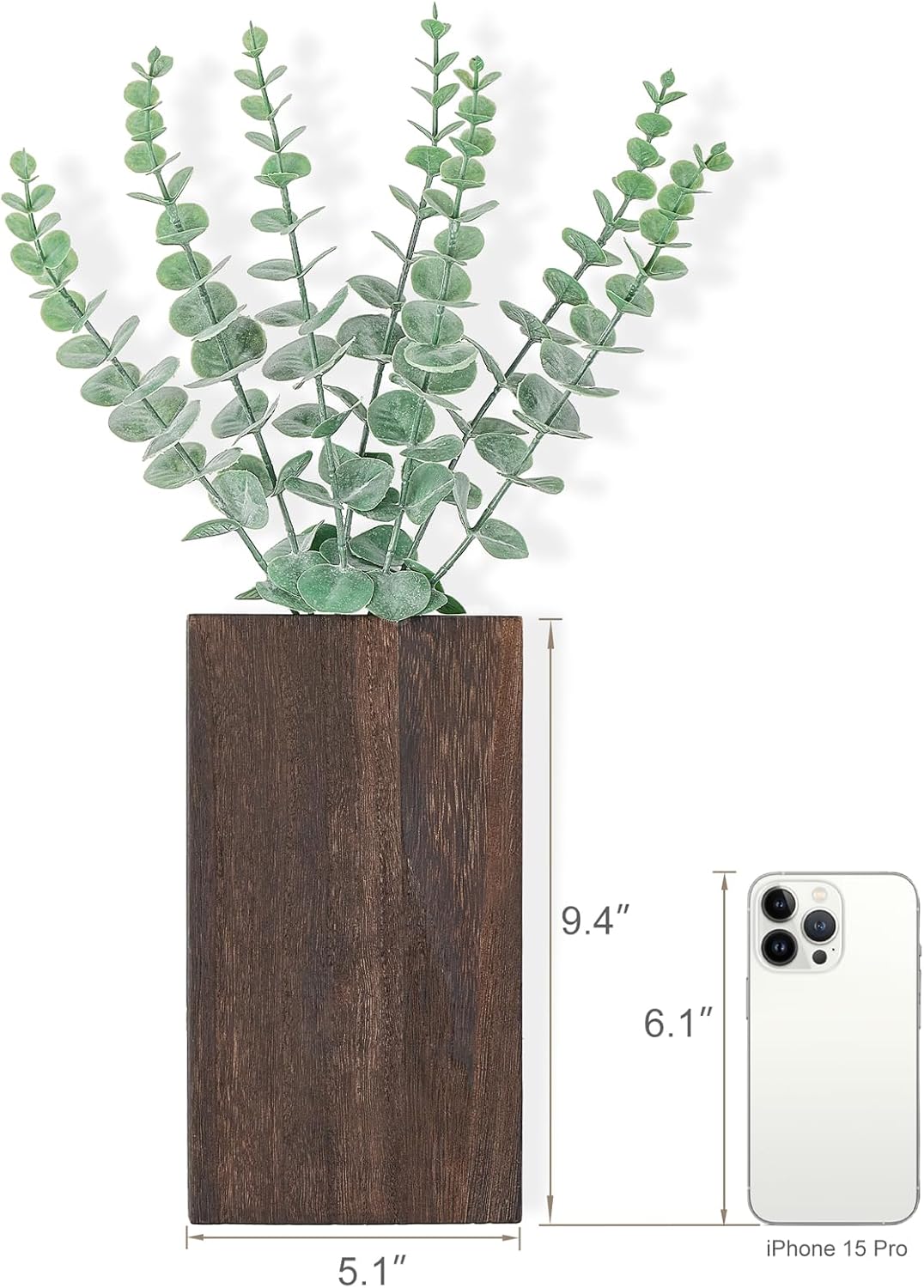 Wood Wall Planter Vase / Brown / Medium / Set of 2